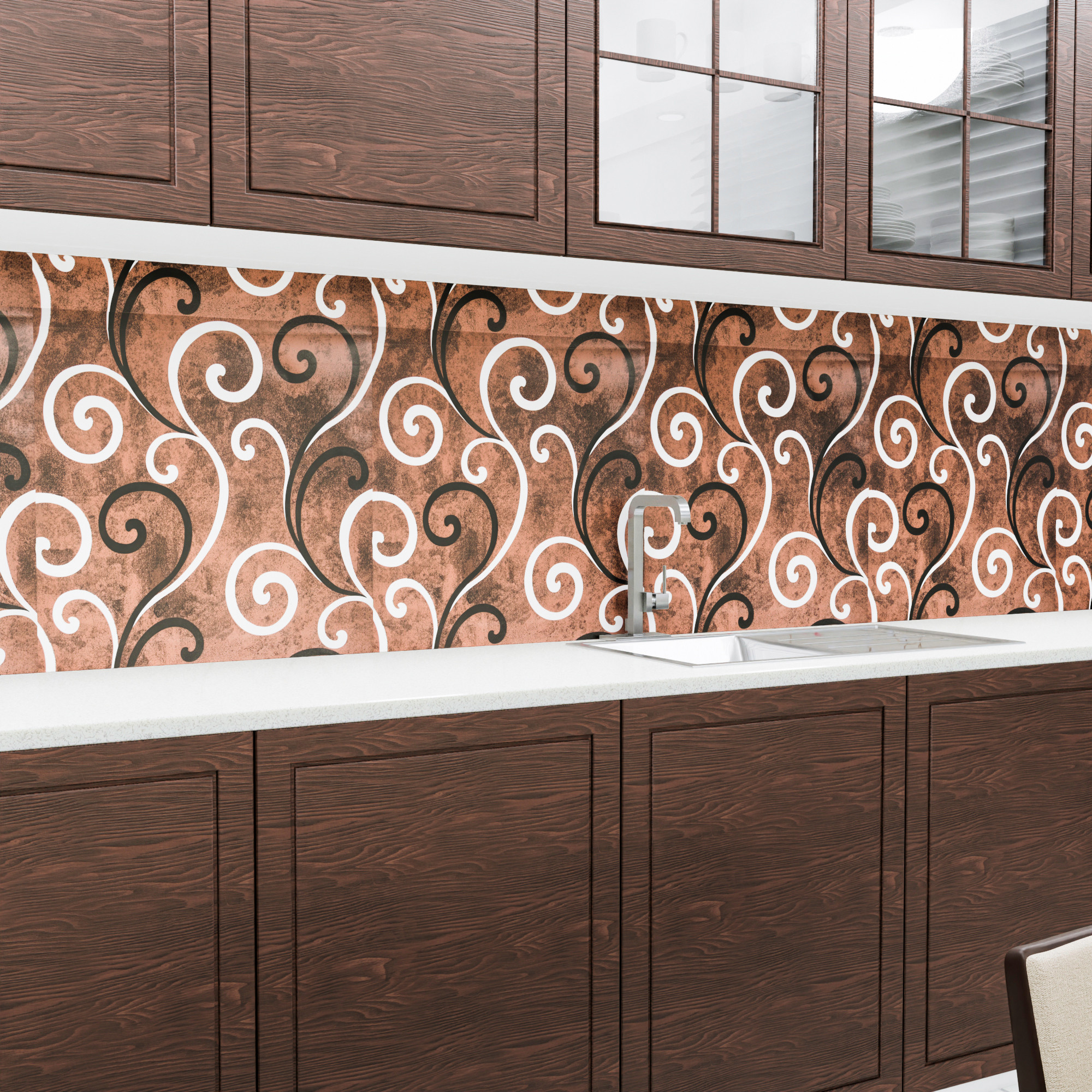 Kuber Industries Wallpaper | Self Adhesive Wallpaper Sheet | PVC Wallpaper Sheet for Home Décor | Kitchen Cabinets Wallpaper Roll | 5 Meter | WP-16 | Brown