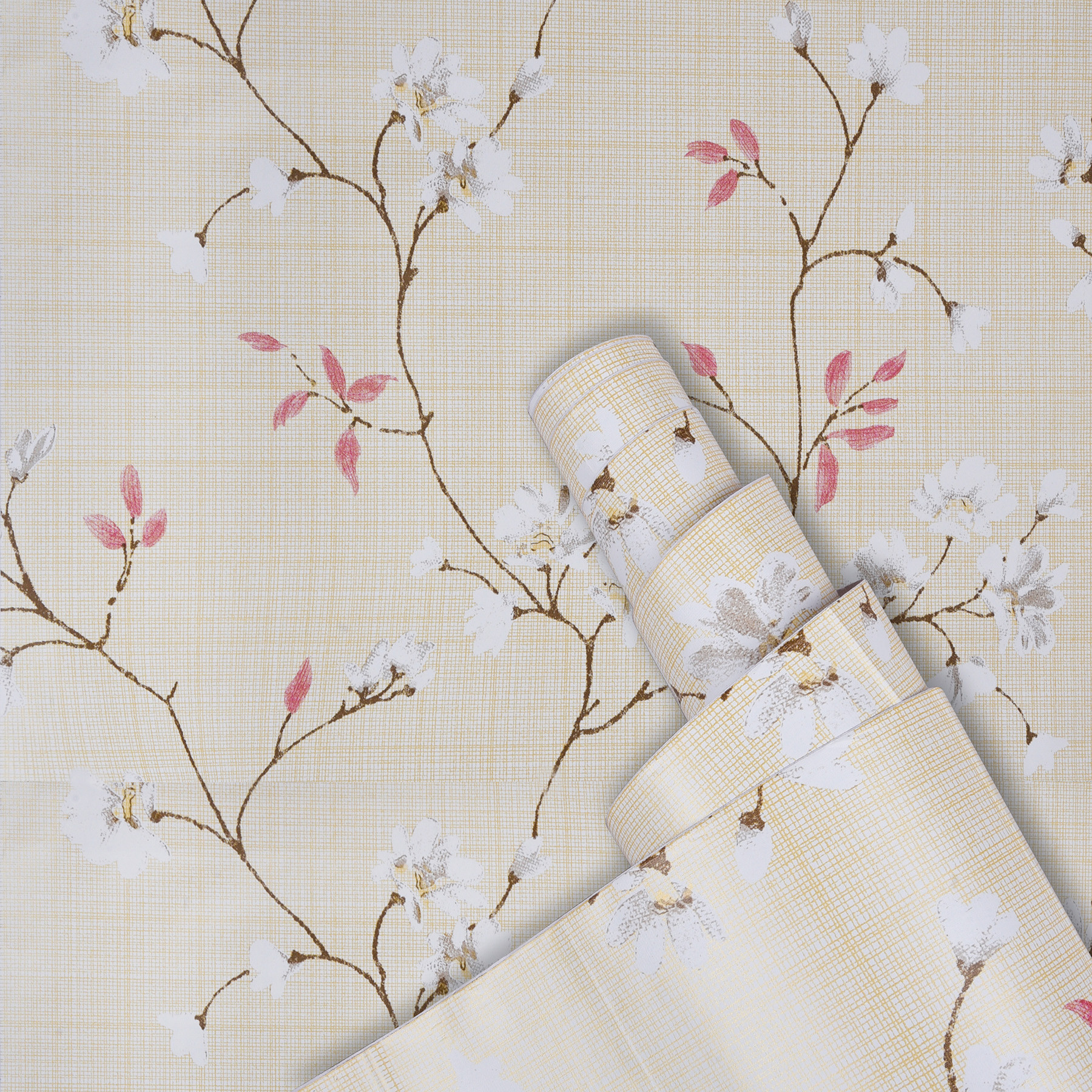Kuber Industries Wallpaper | Self Adhesive Wallpaper Sheet | PVC Wallpaper Sheet for Home Décor | Kitchen Cabinets Wallpaper Roll | 5 Meter | WP-19 | Cream