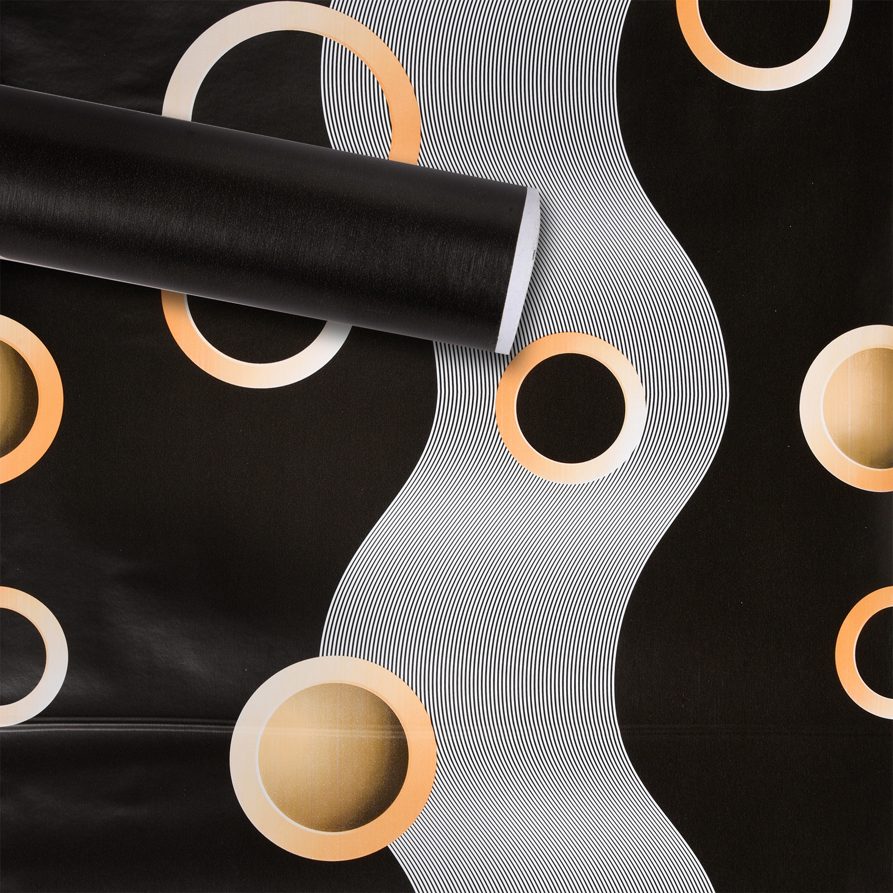 Kuber Industries Wallpaper | Self Adhesive Wallpaper Sheet | PVC Wallpaper Sheet for Home Décor | Kitchen Cabinets Wallpaper Roll | 5 Meter | WP-21 | Black