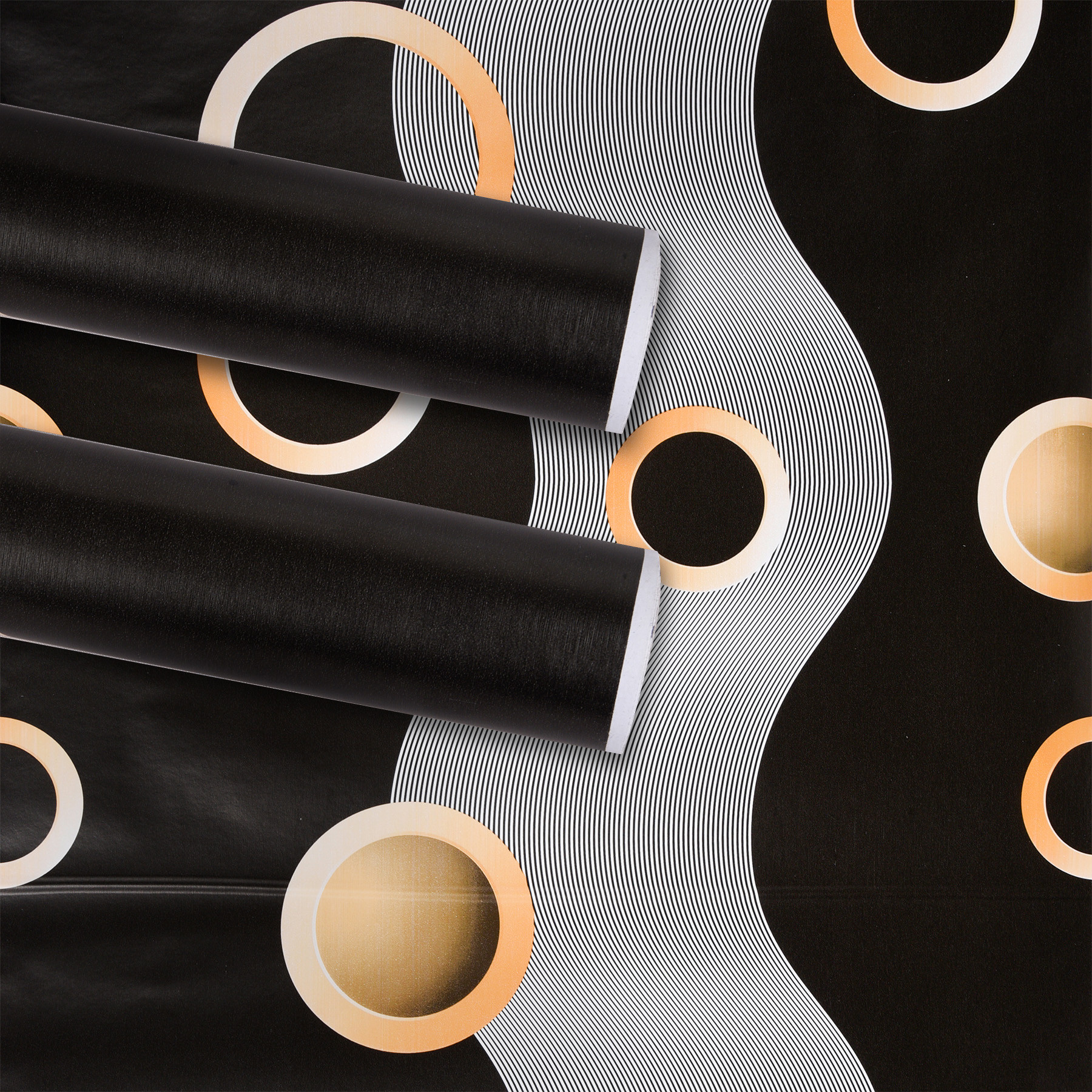 Kuber Industries Wallpaper | Self Adhesive Wallpaper Sheet | PVC Wallpaper Sheet for Home Décor | Kitchen Cabinets Wallpaper Roll | 5 Meter | WP-21 | Black