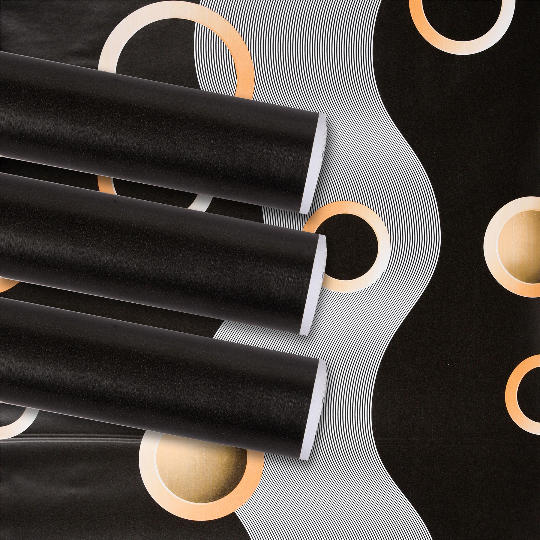 Kuber Industries Wallpaper | Self Adhesive Wallpaper Sheet | PVC Wallpaper Sheet for Home Décor | Kitchen Cabinets Wallpaper Roll | 5 Meter | WP-21 | Black