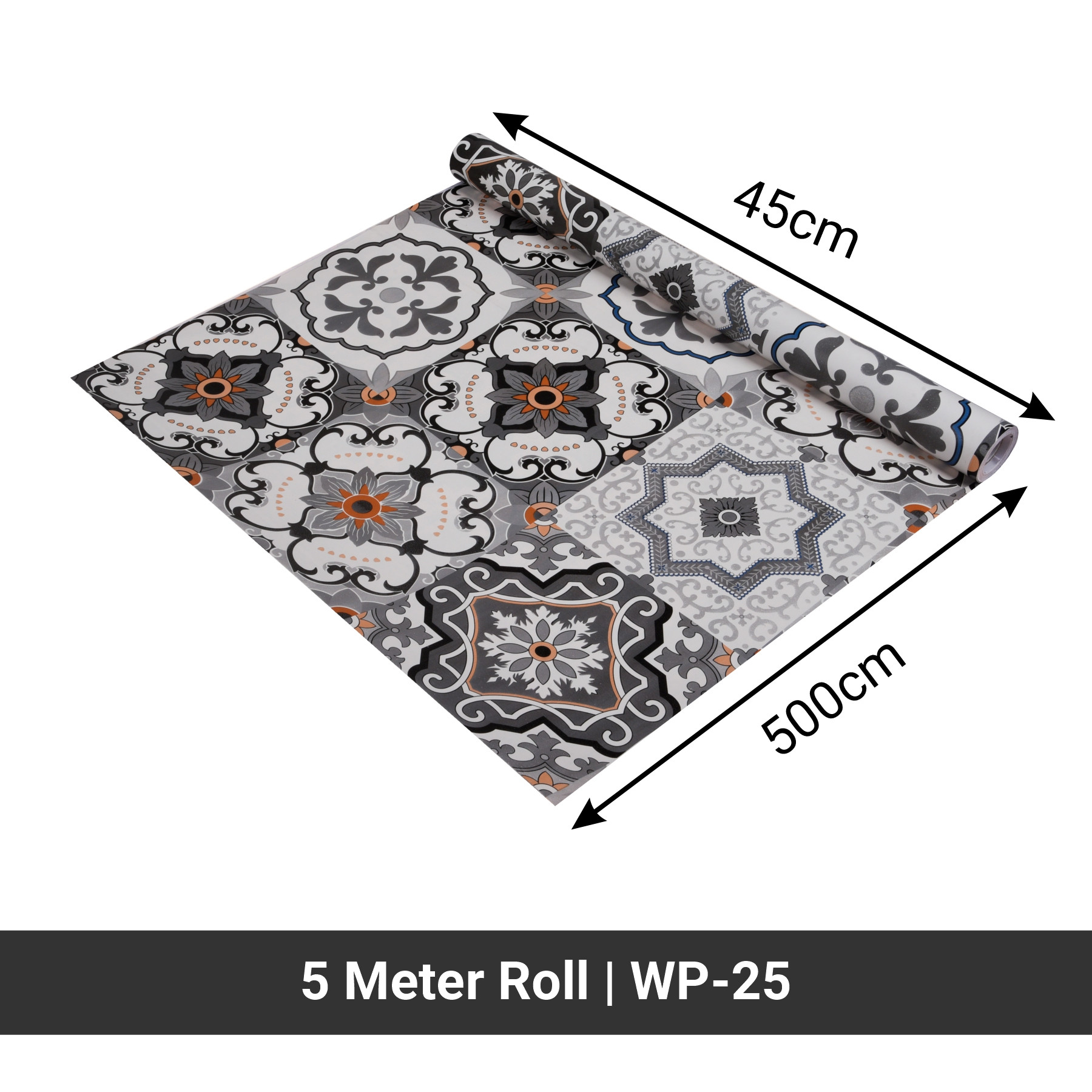 Kuber Industries Wallpaper | Self Adhesive Wallpaper Sheet | PVC Wallpaper Sheet for Home Décor | Kitchen Cabinets Wallpaper Roll | 5 Meter | WP-25 | Gray