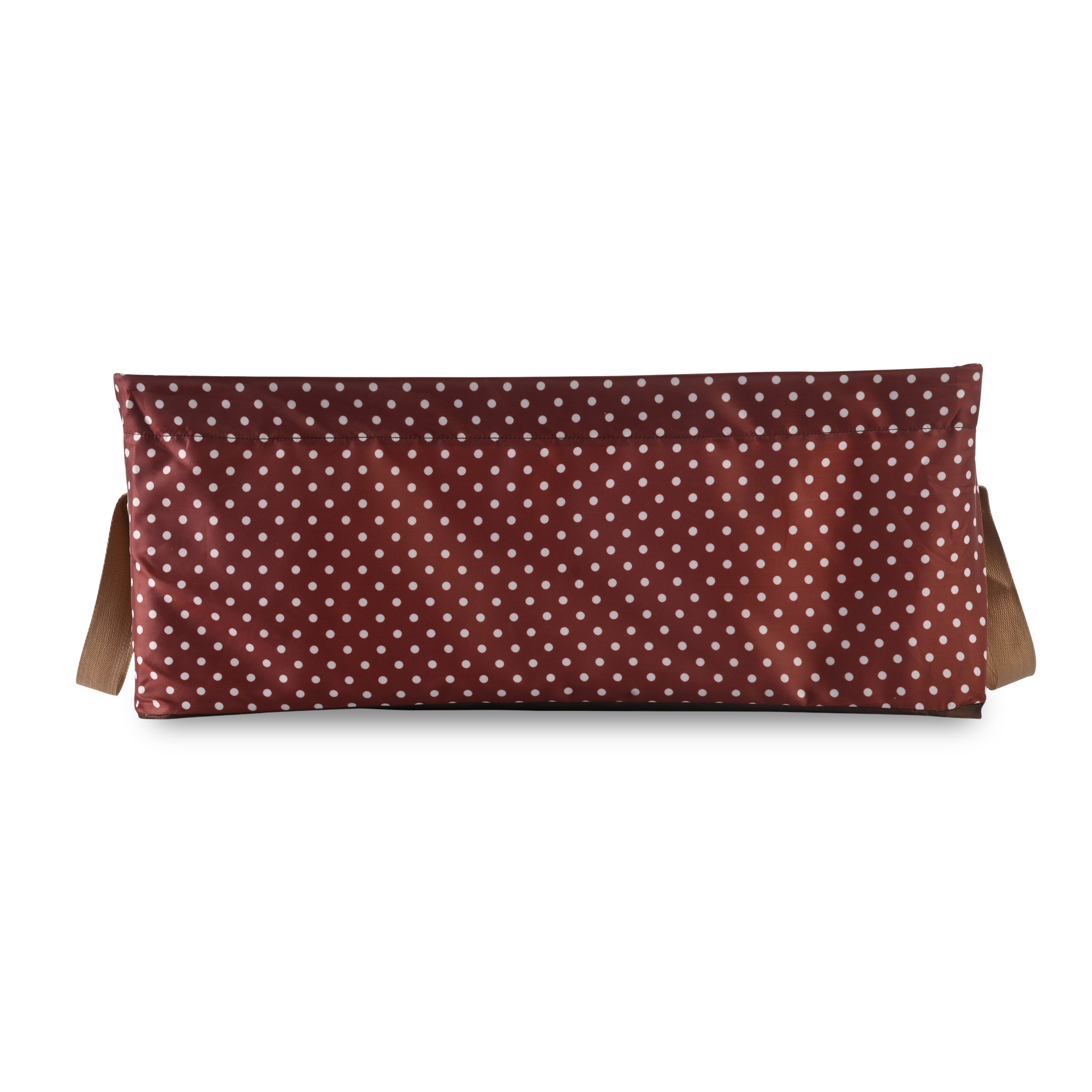 Kuber Industries Wardrobe Organizer  Foldable Metal Frame Storage Baskets for Clothing  Parachute Storage Box for Sweater  Jeans  Drawer Organizer with Handles  Dot Print  Brown