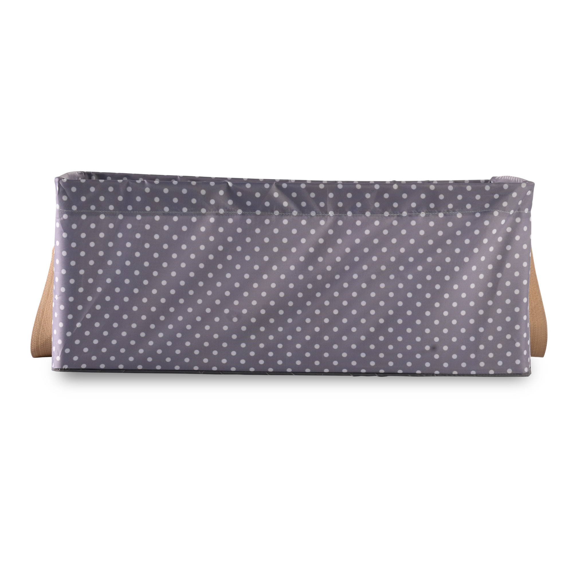 Kuber Industries Wardrobe Organizer  Foldable Metal Frame Storage Baskets for Clothing  Parachute Storage Box for Sweater  Jeans  Drawer Organizer with Handles  Dot Print  Grey