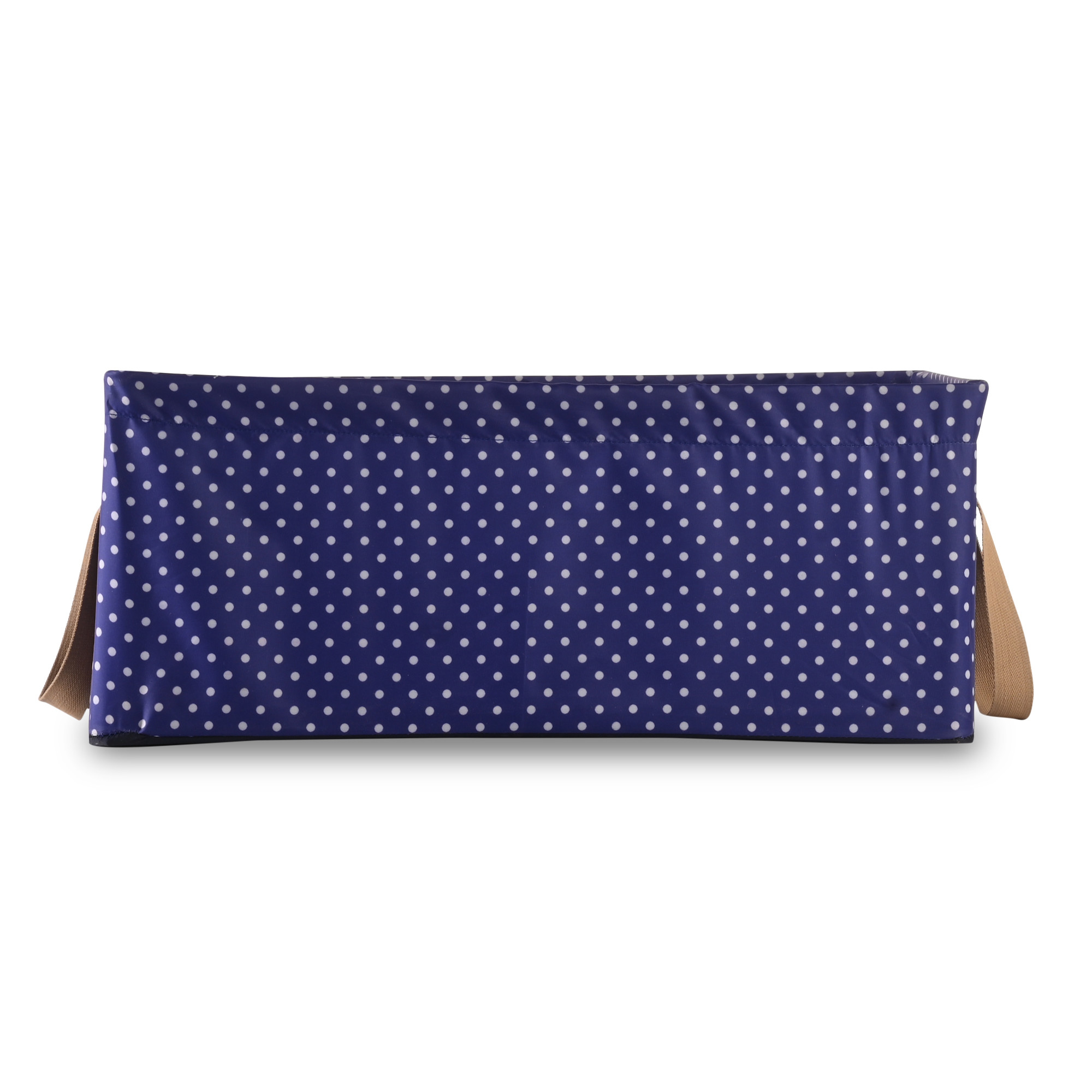 Kuber Industries Wardrobe Organizer  Foldable Metal Frame Storage Baskets for Clothing  Parachute Storage Box for Sweater  Jeans  Drawer Organizer with Handles  Dot Print  Blue