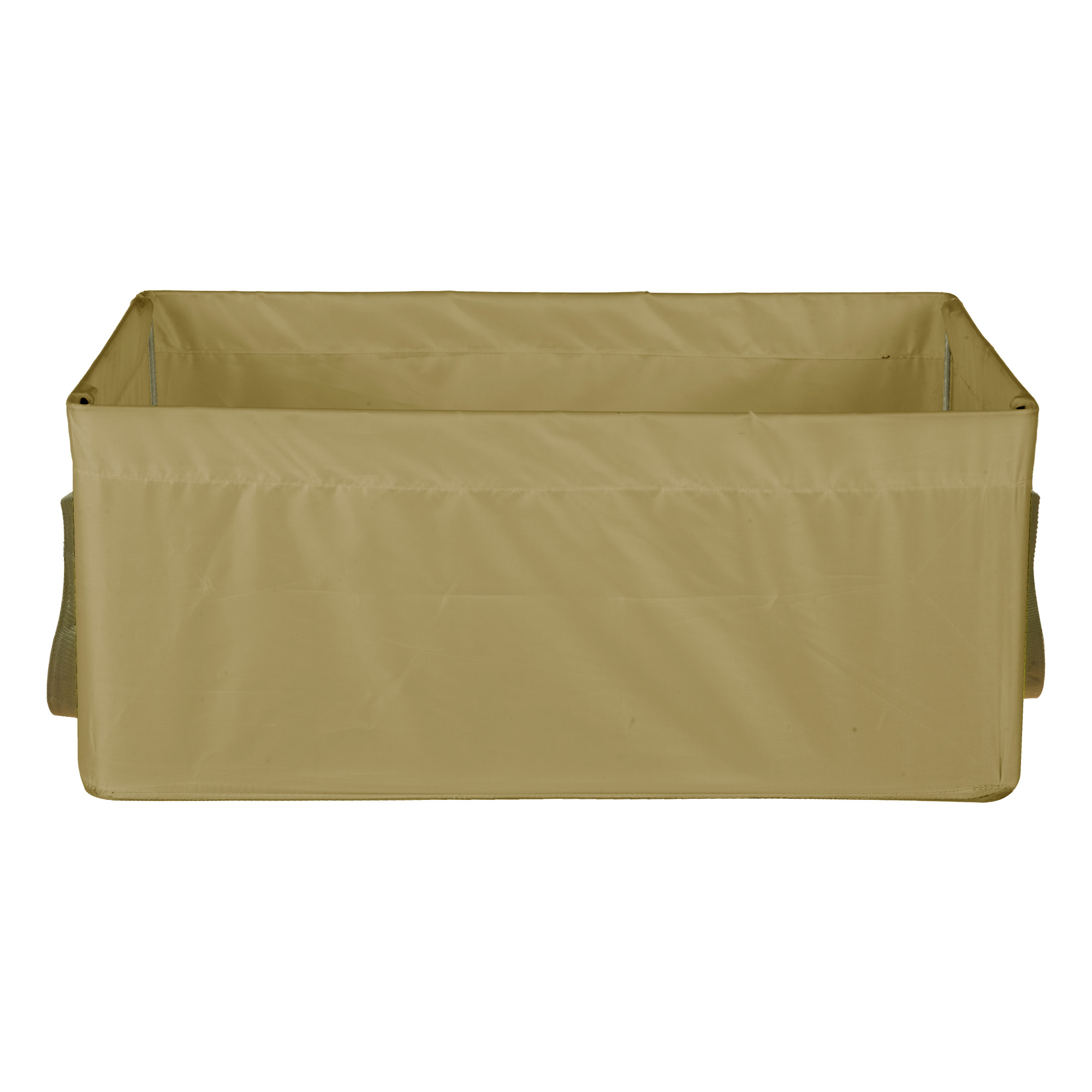 Kuber Industries Wardrobe Organizer  Foldable Metal Frame Storage Baskets for Clothing  Parachute Storage Box for Pants Sweater Jeans  Drawer Organizer with Handles  Brown