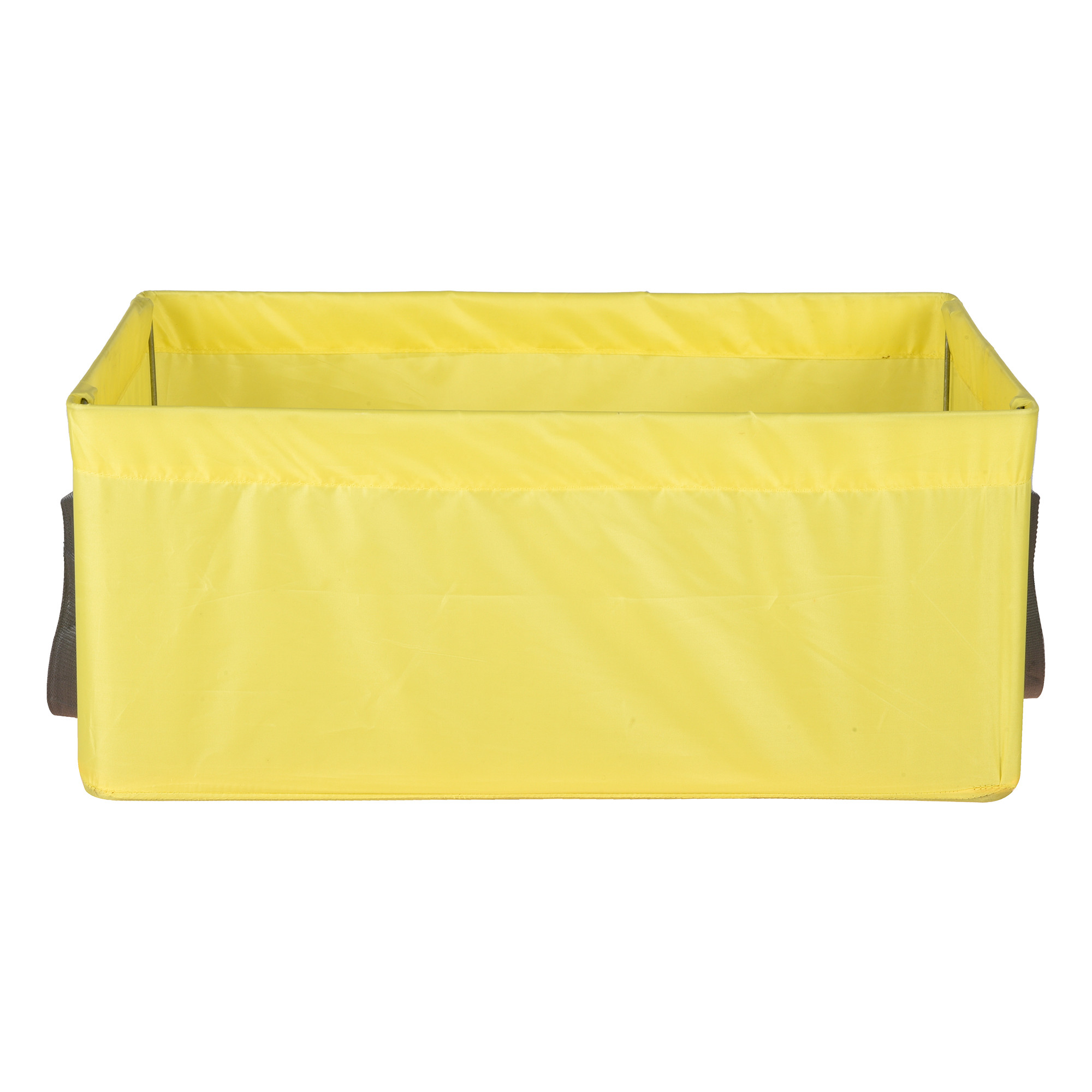 Kuber Industries Wardrobe Organizer  Foldable Metal Frame Storage Baskets for Clothing  Parachute Storage Box for Pants Sweater Jeans  Drawer Organizer with Handles  Yellow