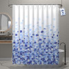 Washable Bathroom Shower Curtain 6 Feet with Hooks | Quick-Drying &amp; Easy to Clean Washroom / Bathroom Curtains Waterproof | Includes 12 Plastic Hooks | JY-4-1 | Blue Dots