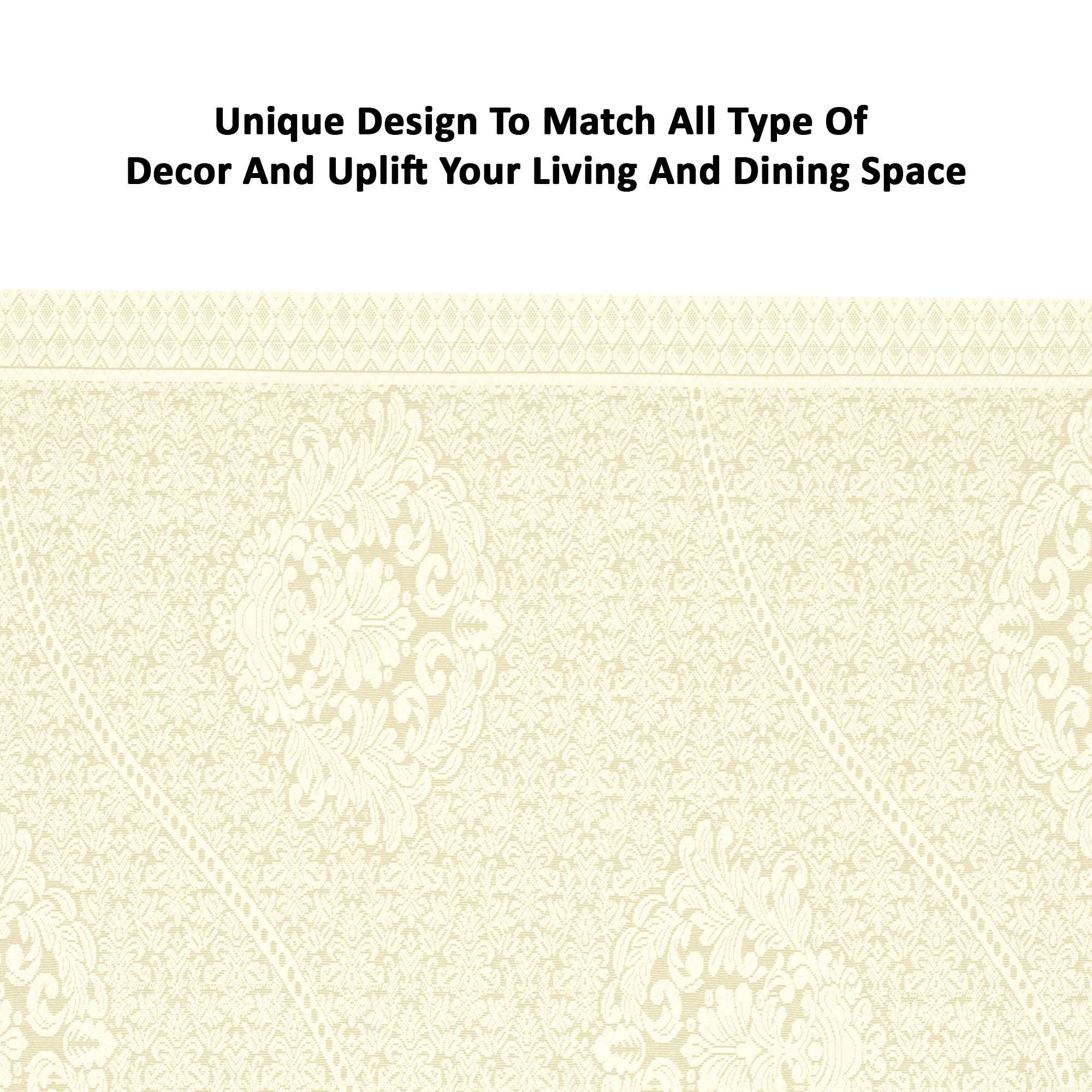 Kuber Industries Washable Net Dining Table Cover   Durable Table Protector Cover for Home Office  Dining Room  Dining Table Cloth Sheet  Floral Design - Cream  Brown