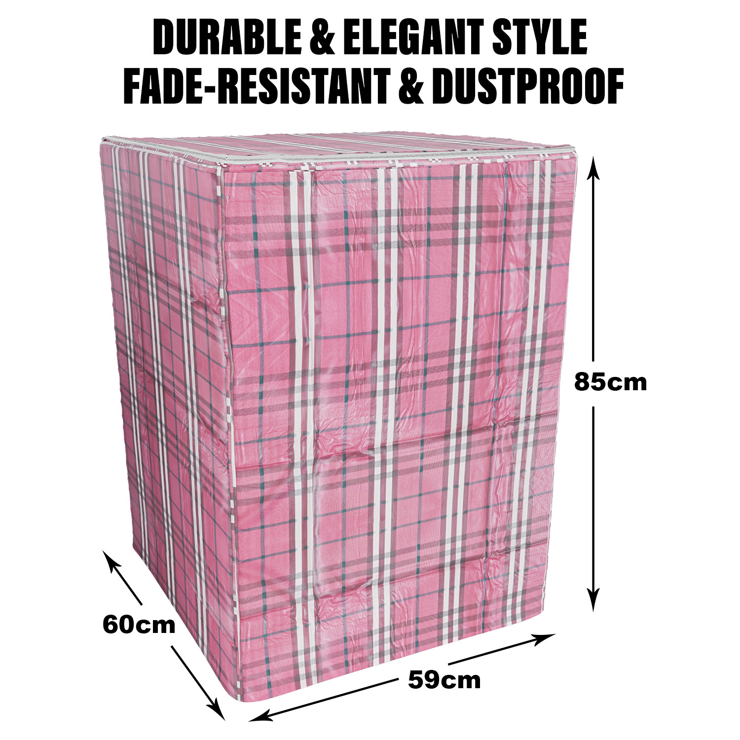 Kuber Industries Washing Machine Cover | Big Check Design Washing Machine Cover | Soft PVC | Top Load Fully-Automatic Washing Machine Cover | Maroon