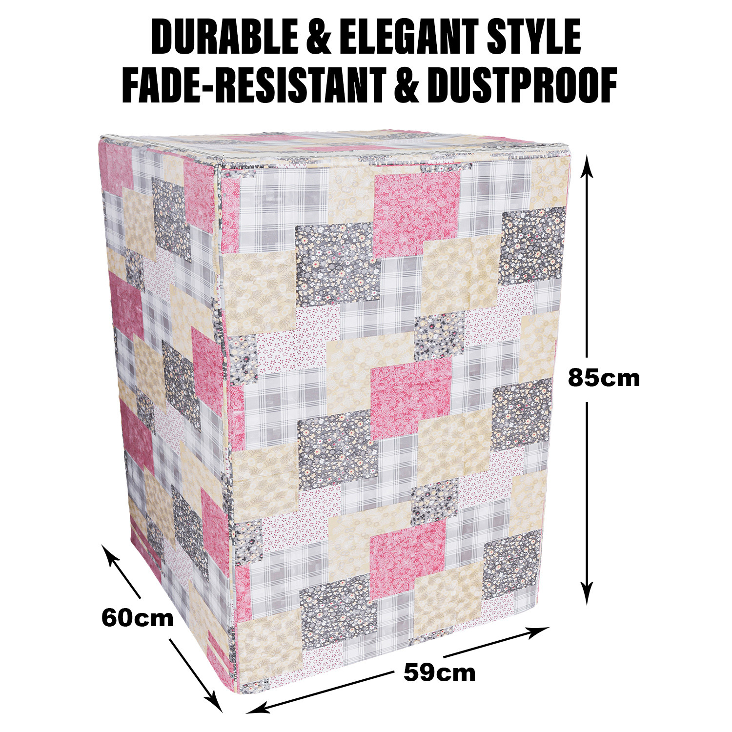 Kuber Industries Washing Machine Cover | Black Small Flower Print Washing Machine Cover | PVC Top Load Fully-Automatic Washing Machine Cover | Multi
