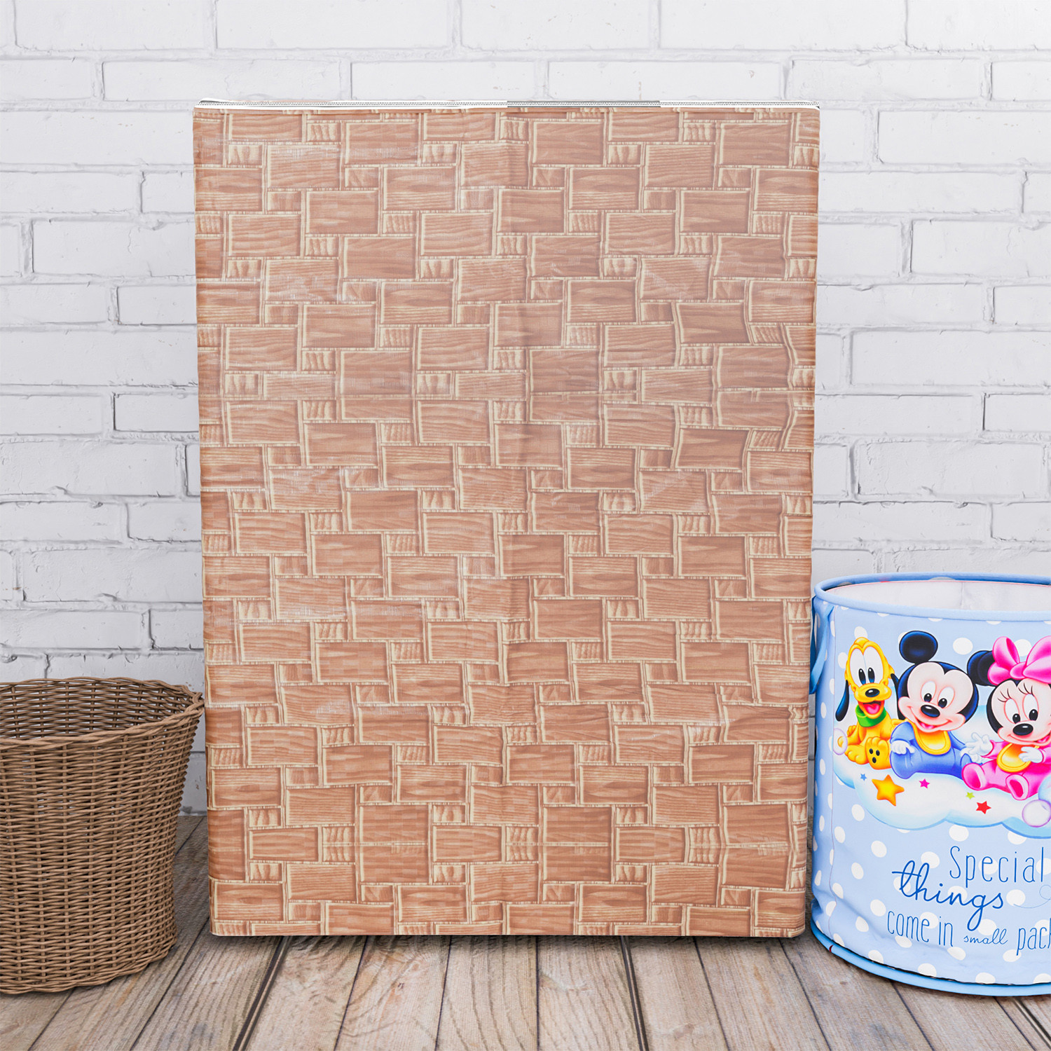 Kuber Industries Washing Machine Cover | Brick New Check Design Washing Machine Cover | PVC Top Load Semi-Automatic Washing Machine Cover | Golden