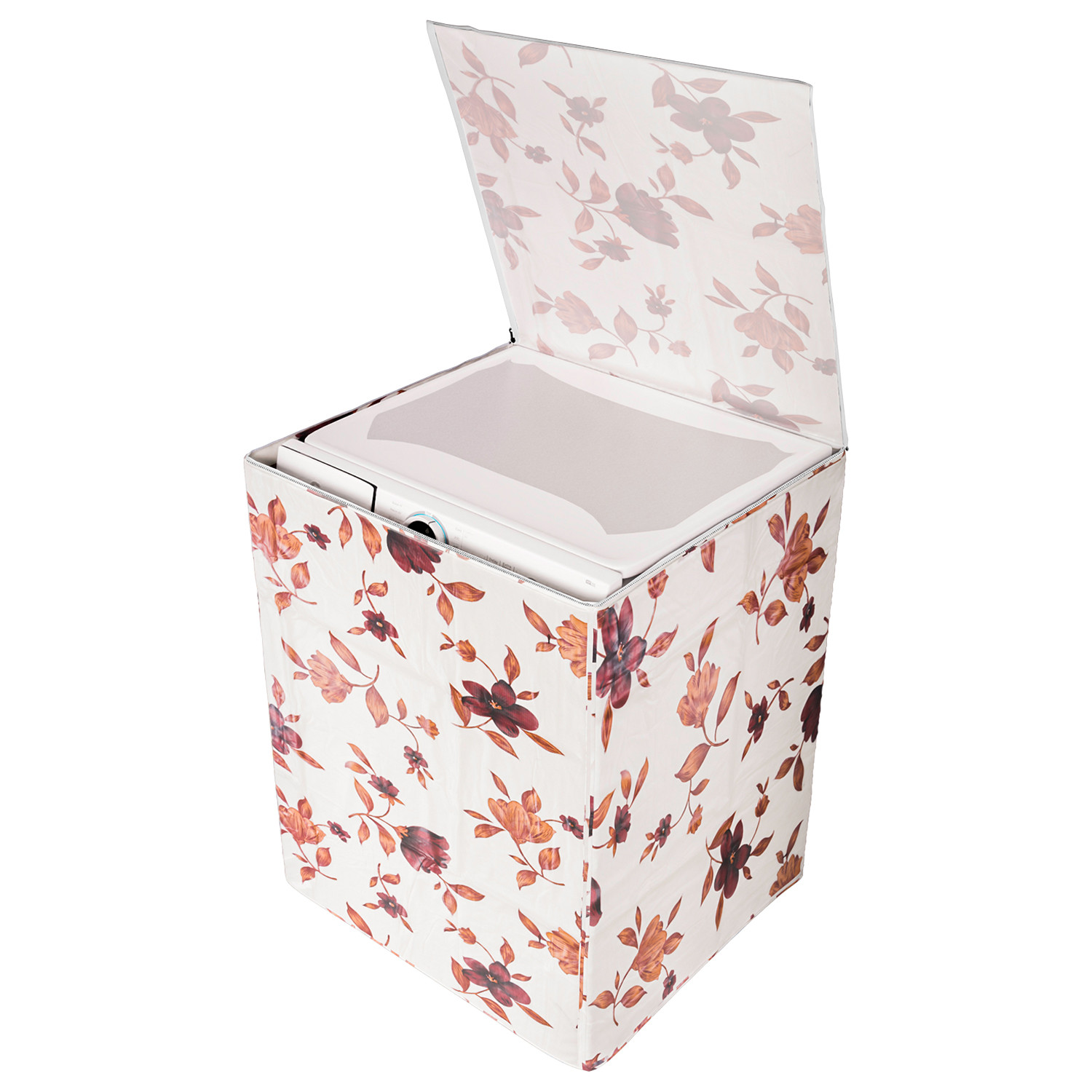 Kuber Industries Washing Machine Cover | Cream Printed Washing Machine Cover | Soft PVC | Top Load Fully-Automatic Washing Machine Cover | Cream