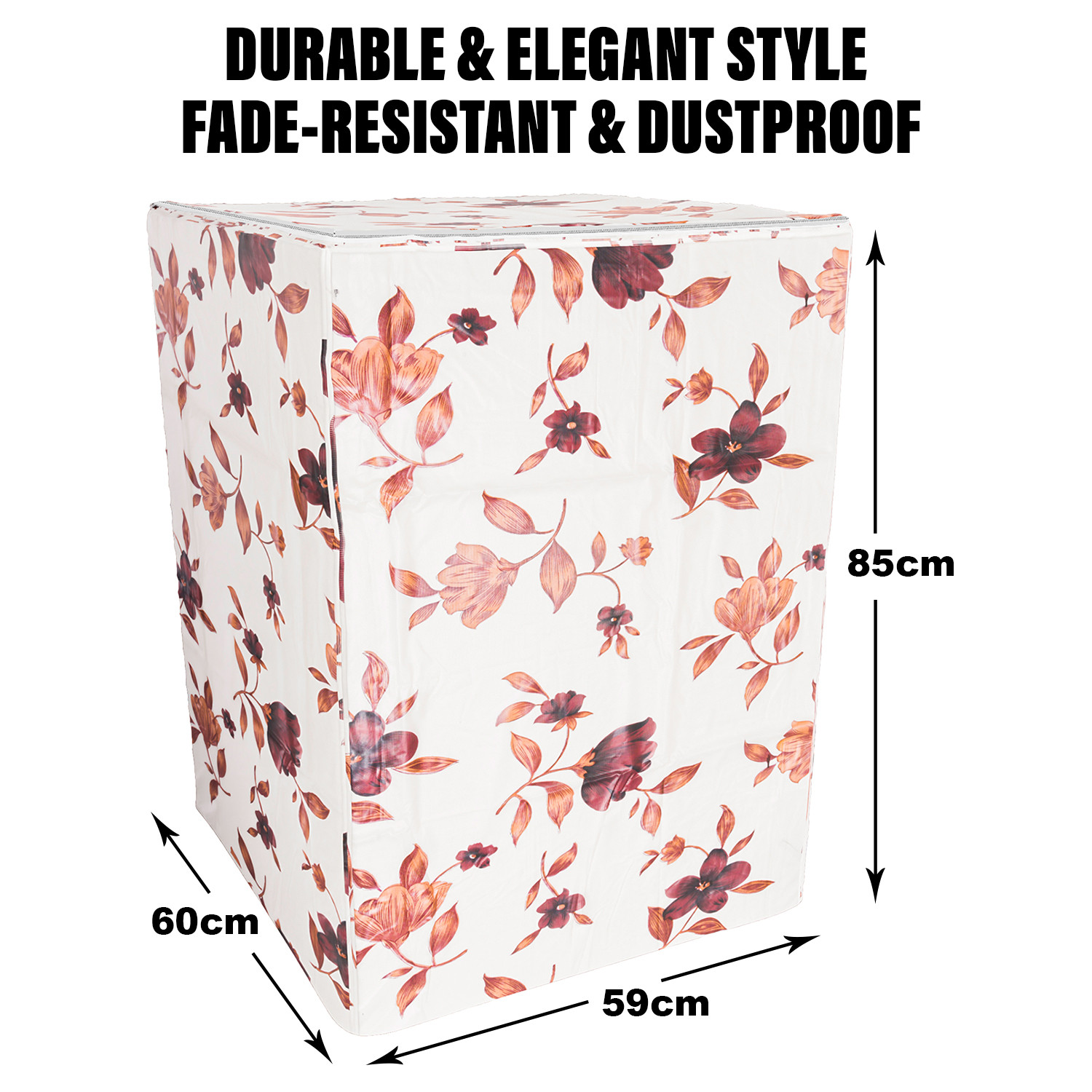 Kuber Industries Washing Machine Cover | Cream Printed Washing Machine Cover | Soft PVC | Top Load Fully-Automatic Washing Machine Cover | Cream
