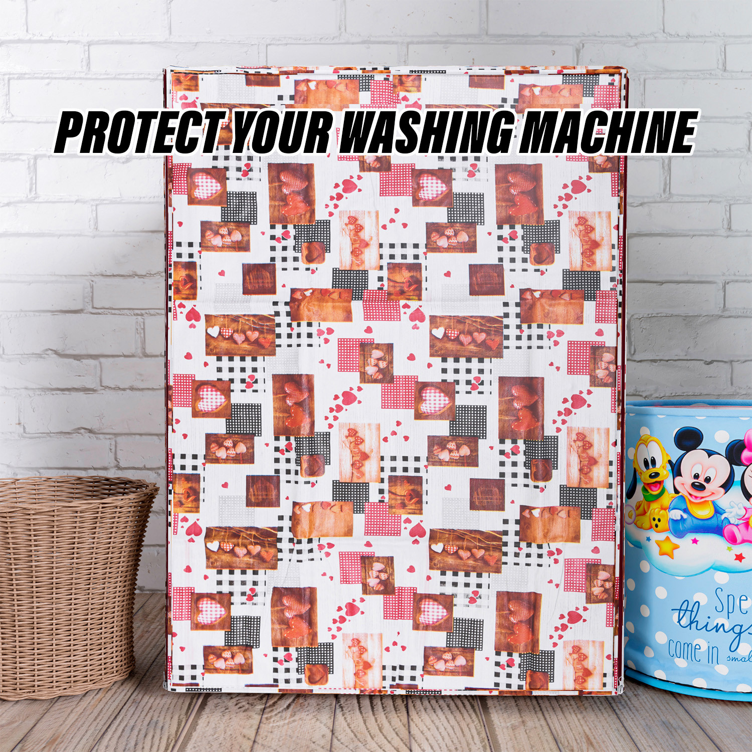 Kuber Industries Washing Machine Cover | Dil Check Print Washing Machine Cover | Soft PVC | Front Load Washing Machine Cover | White
