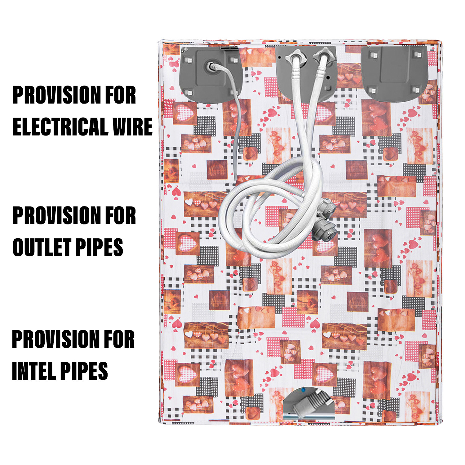 Kuber Industries Washing Machine Cover | Dil Check Print Washing Machine Cover | Soft PVC | Top Load Fully-Automatic Washing Machine Cover | White
