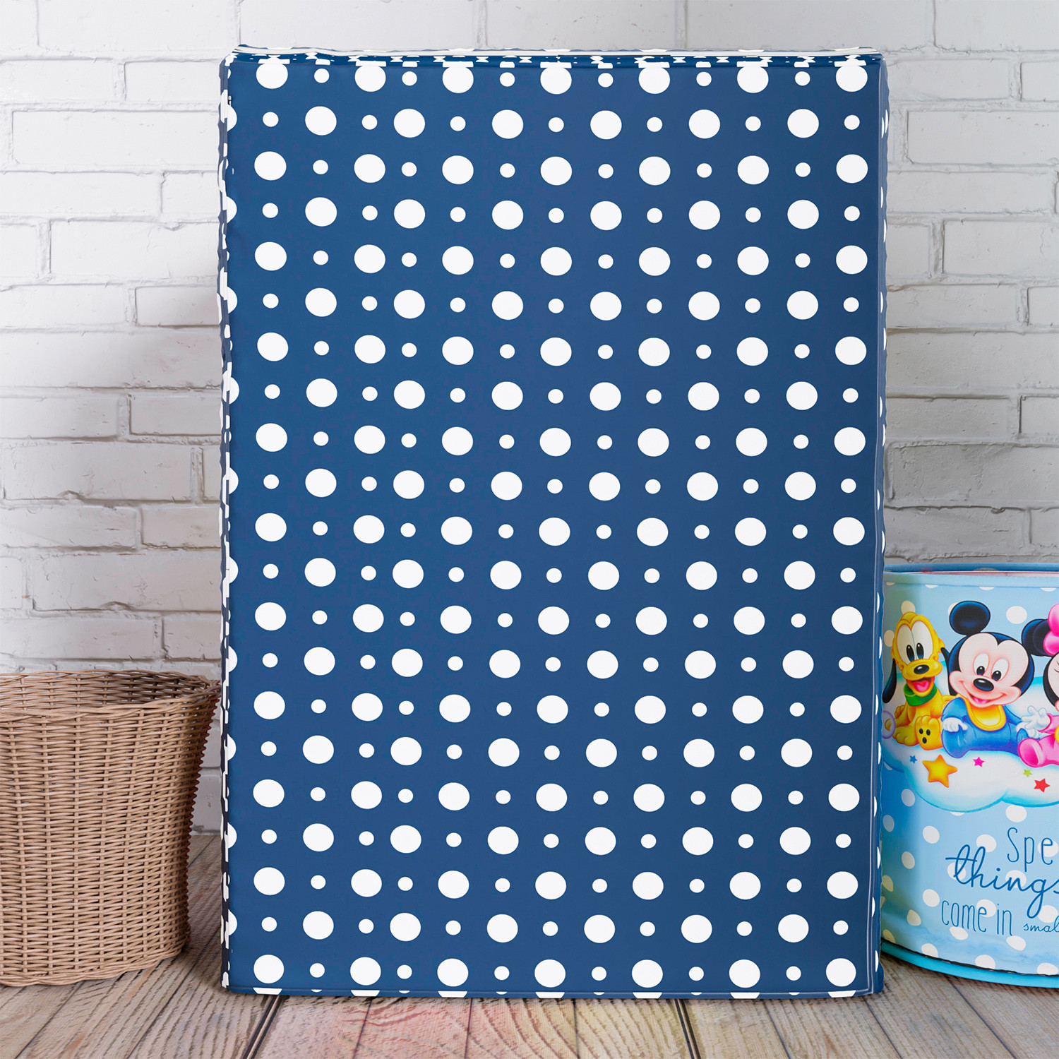 Kuber Industries Washing Machine Cover | Dot Print Washing Machine Cover | PVC | Top Load Fully-Automatic Washing Machine Cover | Blue