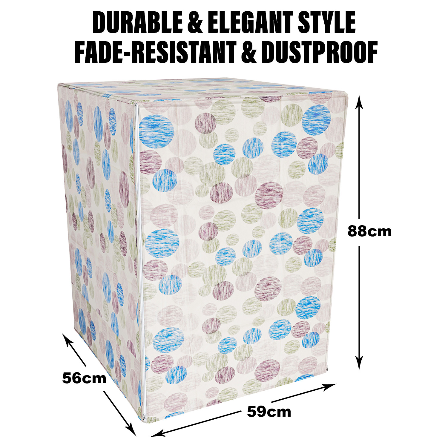 Kuber Industries Washing Machine Cover | Dot Print Washing Machine Cover | Soft PVC Front Load Washing Machine Cover | Multi