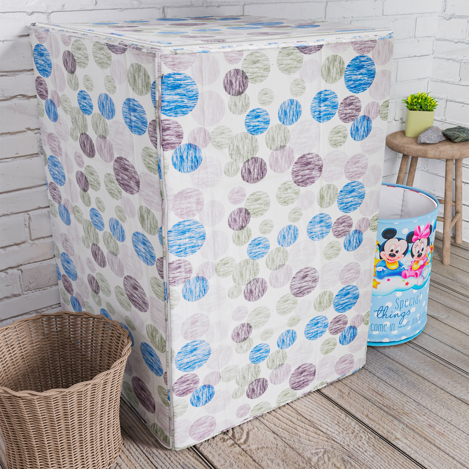 Kuber Industries Washing Machine Cover | Dot Print Washing Machine Cover | Soft PVC Top Load Fully-Automatic Washing Machine Cover | Multi