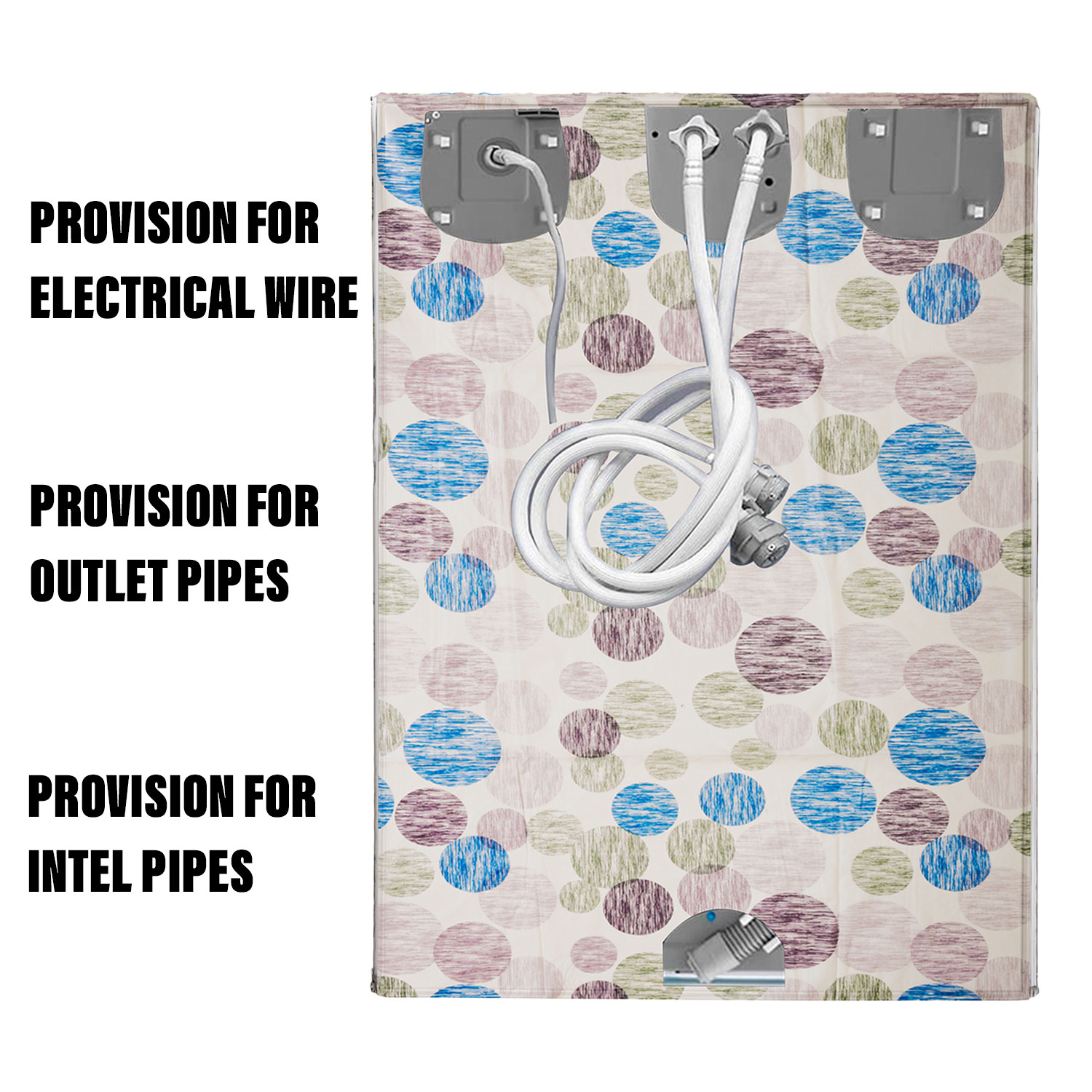 Kuber Industries Washing Machine Cover | Dot Print Washing Machine Cover | Soft PVC Top Load Fully-Automatic Washing Machine Cover | Multi