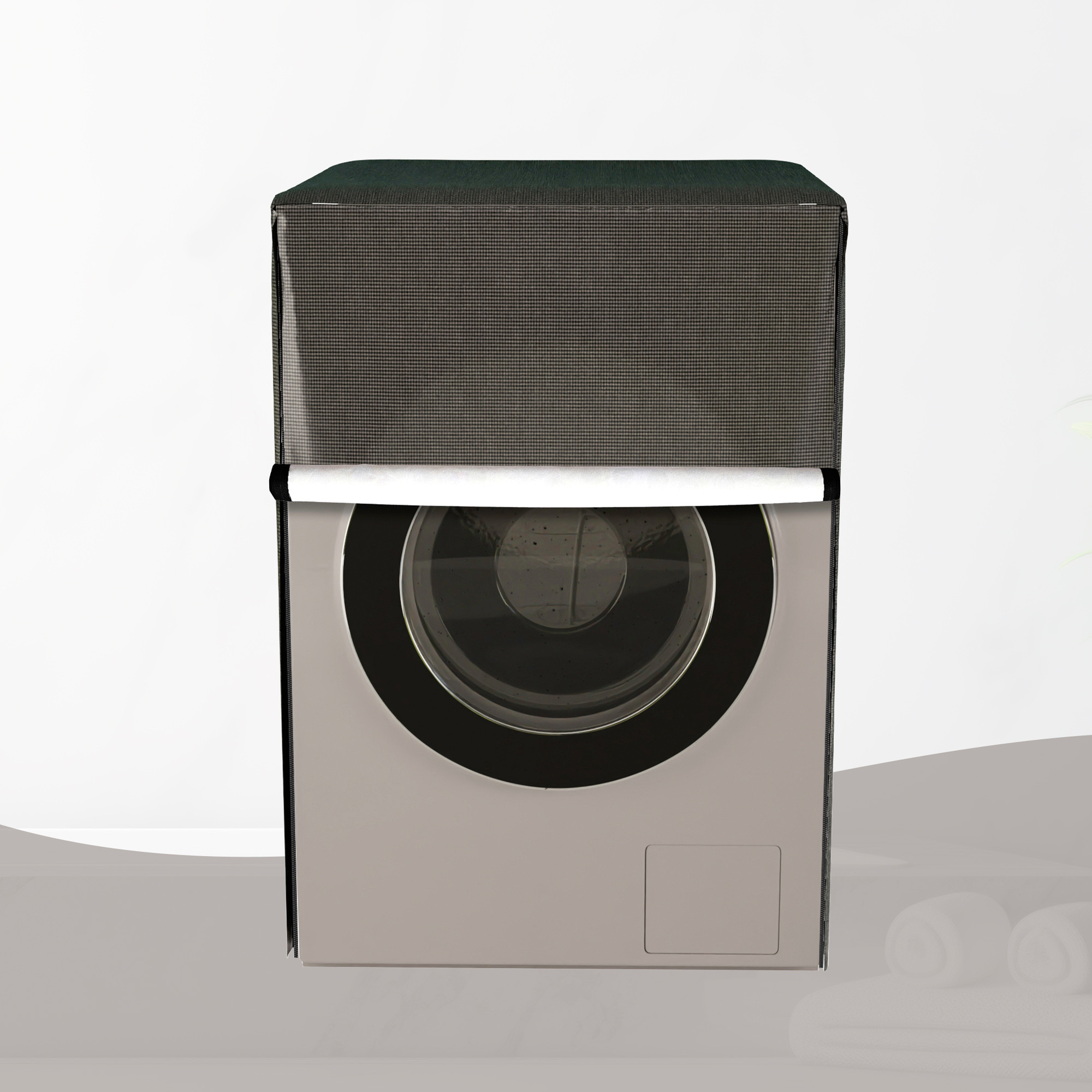 Kuber Industries Washing Machine Cover  Front Load Washer Covers  Ideal For 6 kg 65 kg 7 kg  75 kg  Waterproof  Dust-Proof Machine Cover  Mini Check  Brown