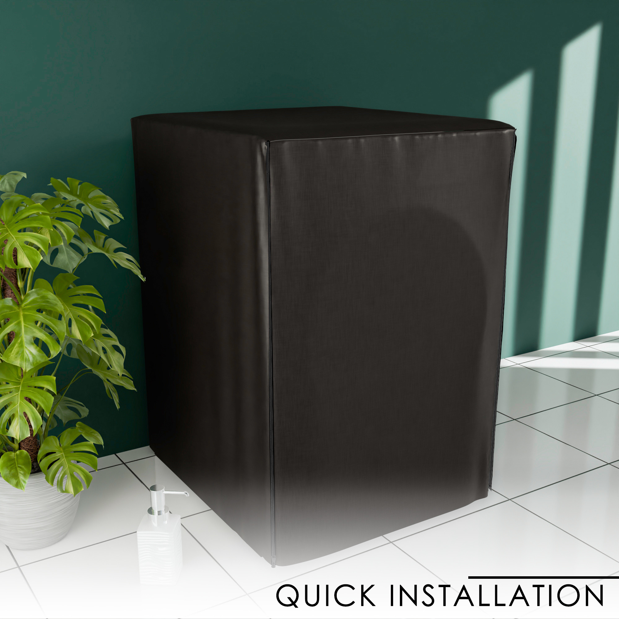 Kuber Industries Washing Machine Cover  Front Load Washer Covers  Zipper  Ideal For 6 kg 65 kg 7 kg  75 kg  Waterproof  Dust-Proof Machine Cover  Plain  Brown