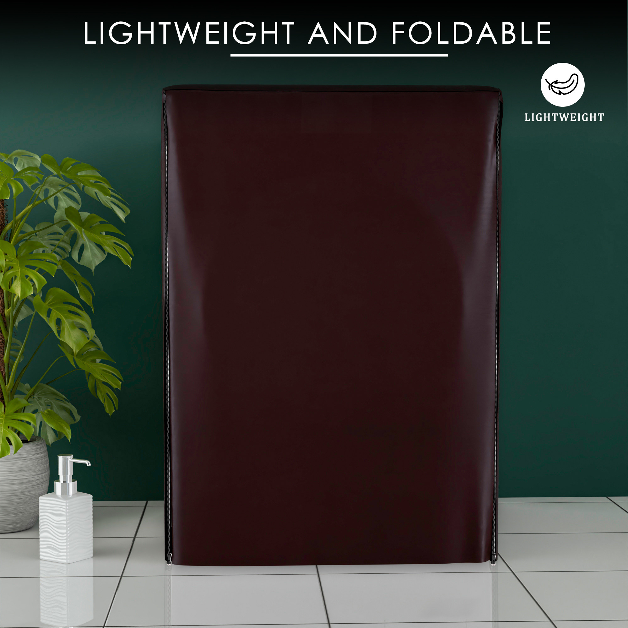 Kuber Industries Washing Machine Cover  Front Load Washer Covers  Zipper  Ideal For 6 kg 65 kg 7 kg  75 kg  Waterproof  Dust-Proof Machine Cover  Plain  Maroon