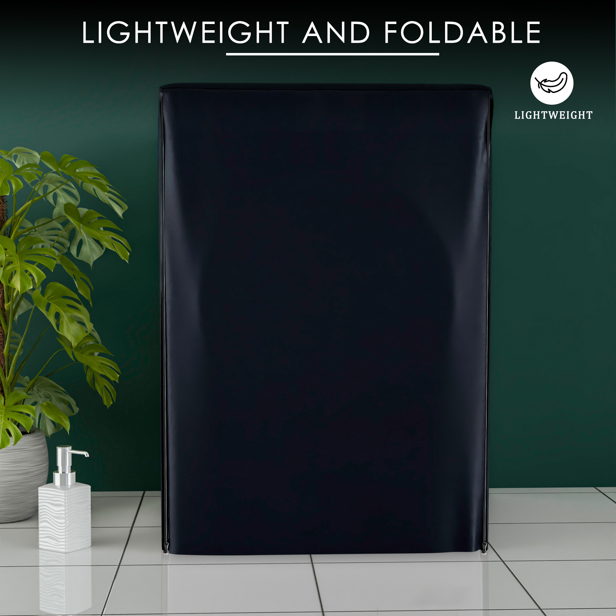 Kuber Industries Washing Machine Cover  Front Load Washer Covers  Zipper  Ideal For 6 kg 65 kg 7 kg  75 kg  Waterproof  Dust-Proof Machine Cover  Plain  Blue