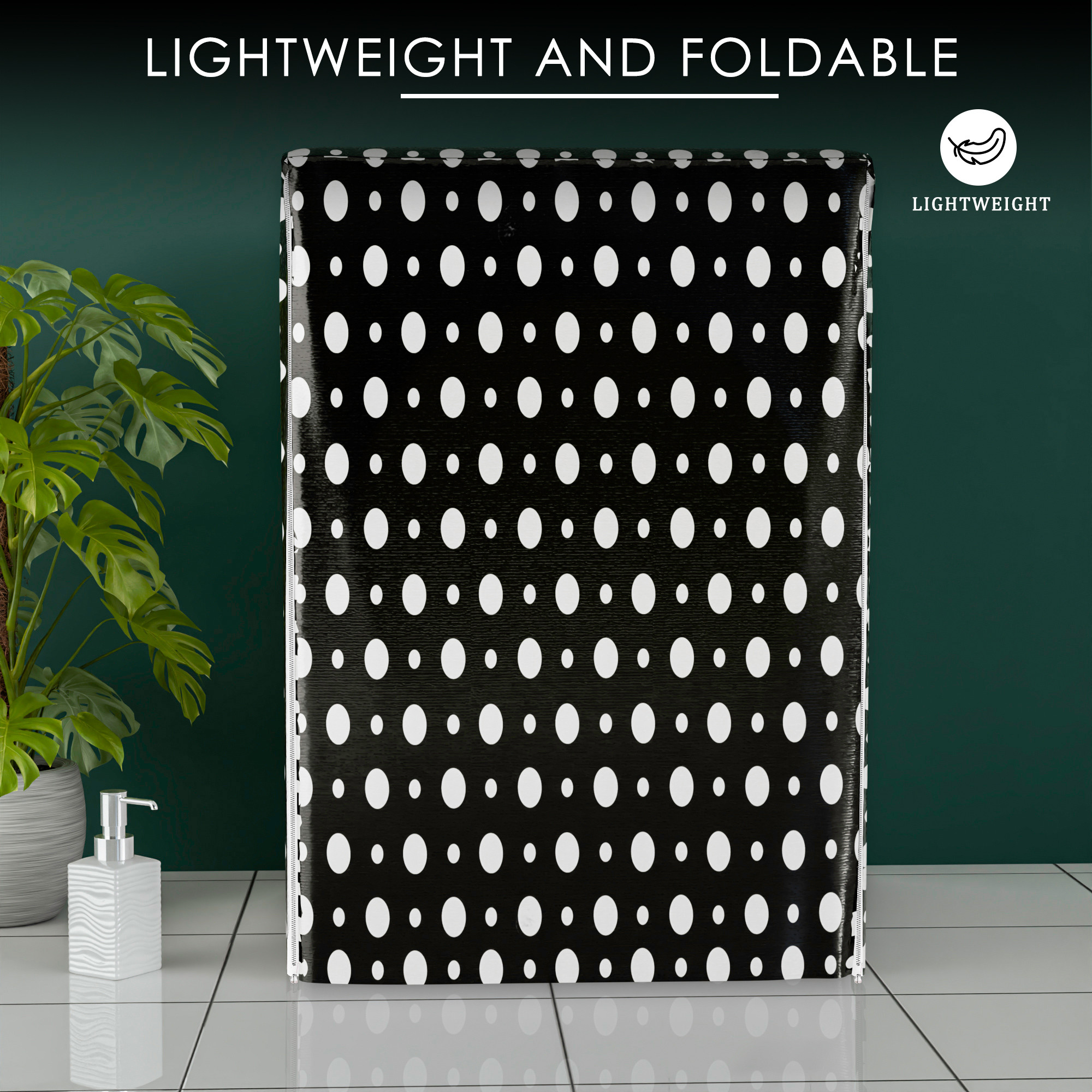 Kuber Industries Washing Machine Cover  Front Load Washer Covers  Zipper  Ideal For 6 kg 65 kg 7 kg  75 kg  Waterproof  Dust-Proof Machine Cover  Dot Print  Grey