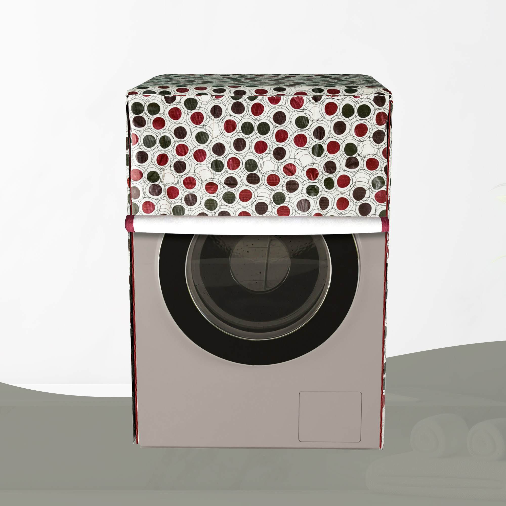 Kuber Industries Washing Machine Cover  Front Load Washer Covers  Zipper  Ideal For 6 kg 65 kg 7 kg  75 kg  Waterproof  Dust-Proof Machine Cover  Dot Print  Multicolor