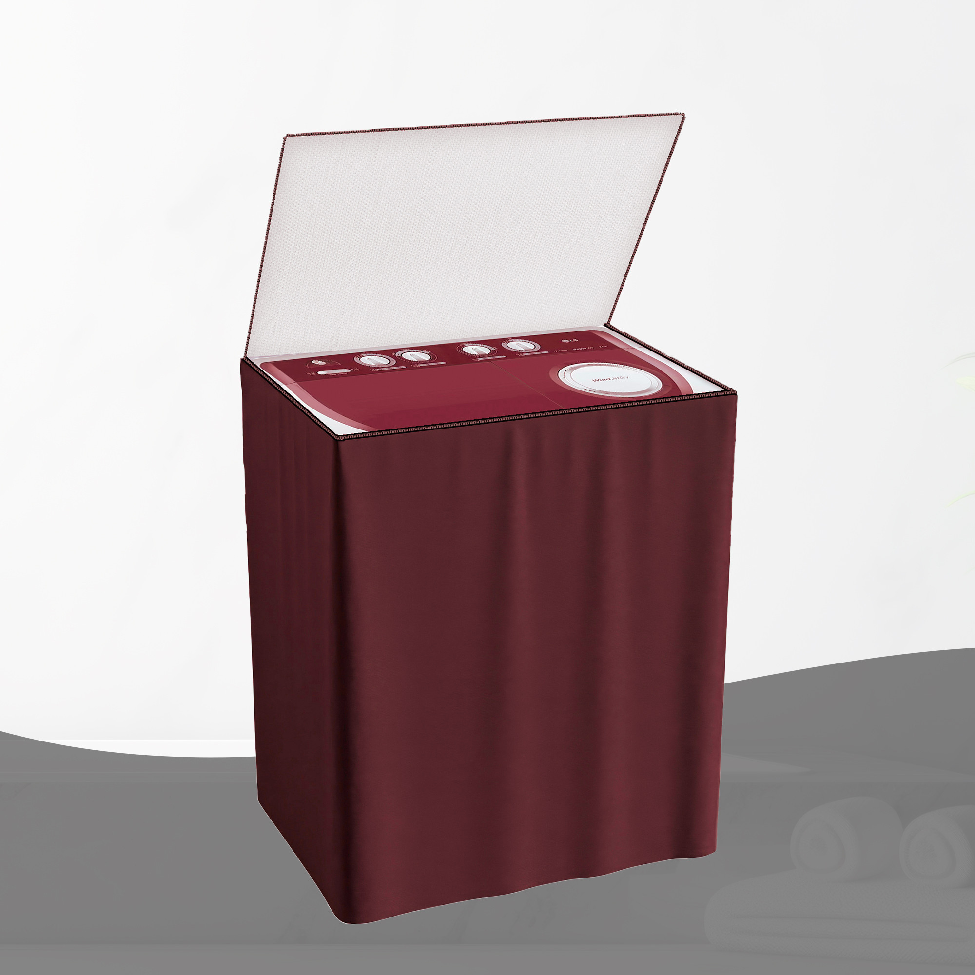 Kuber Industries Washing Machine Cover  Semi-Automatic Washer Covers  Ideal For 6 kg 65 kg 7 kg  75 kg  Waterproof  Dust-Proof Machine Cover  Plain  Maroon