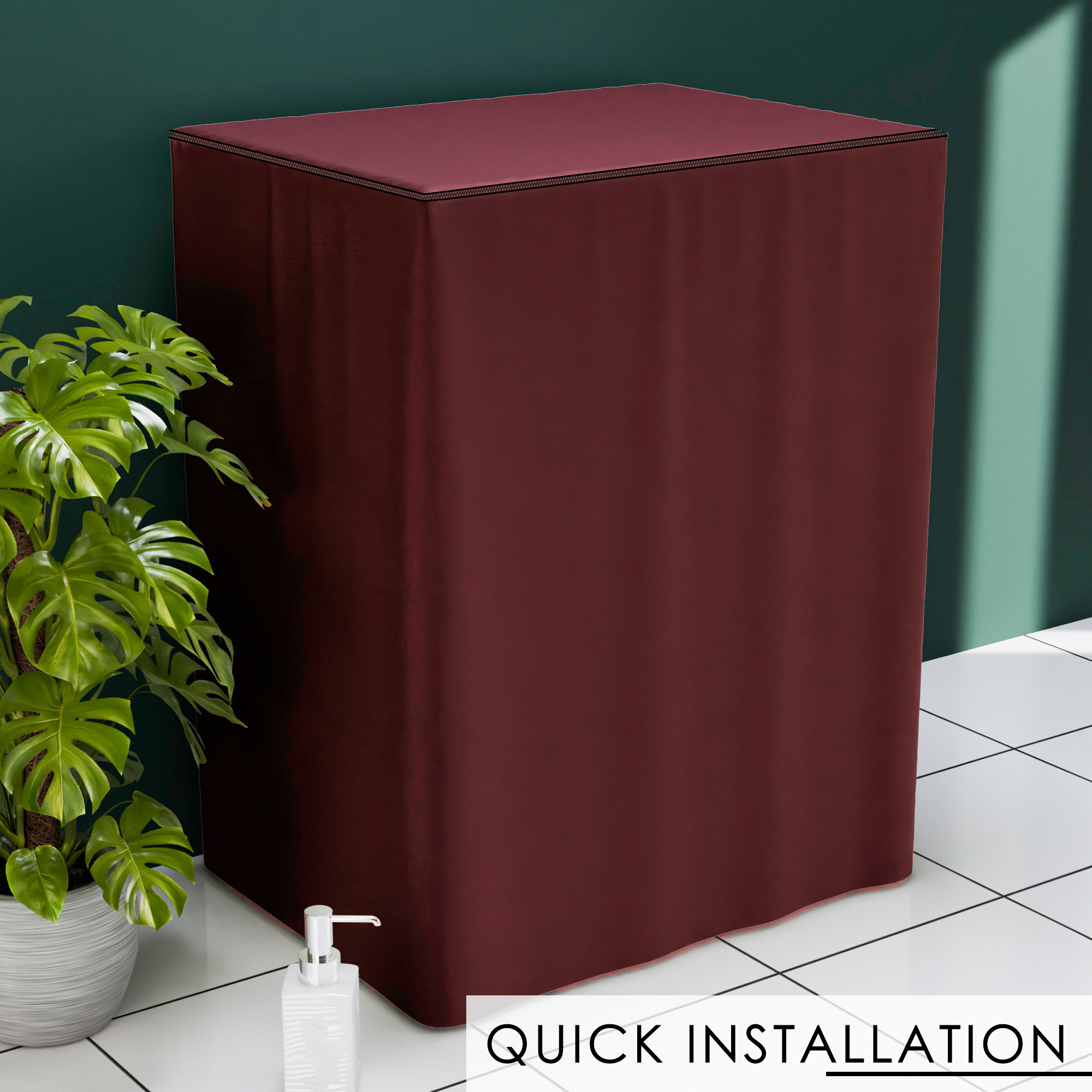 Kuber Industries Washing Machine Cover  Semi-Automatic Washer Covers  Ideal For 6 kg 65 kg 7 kg  75 kg  Waterproof  Dust-Proof Machine Cover  Plain  Maroon