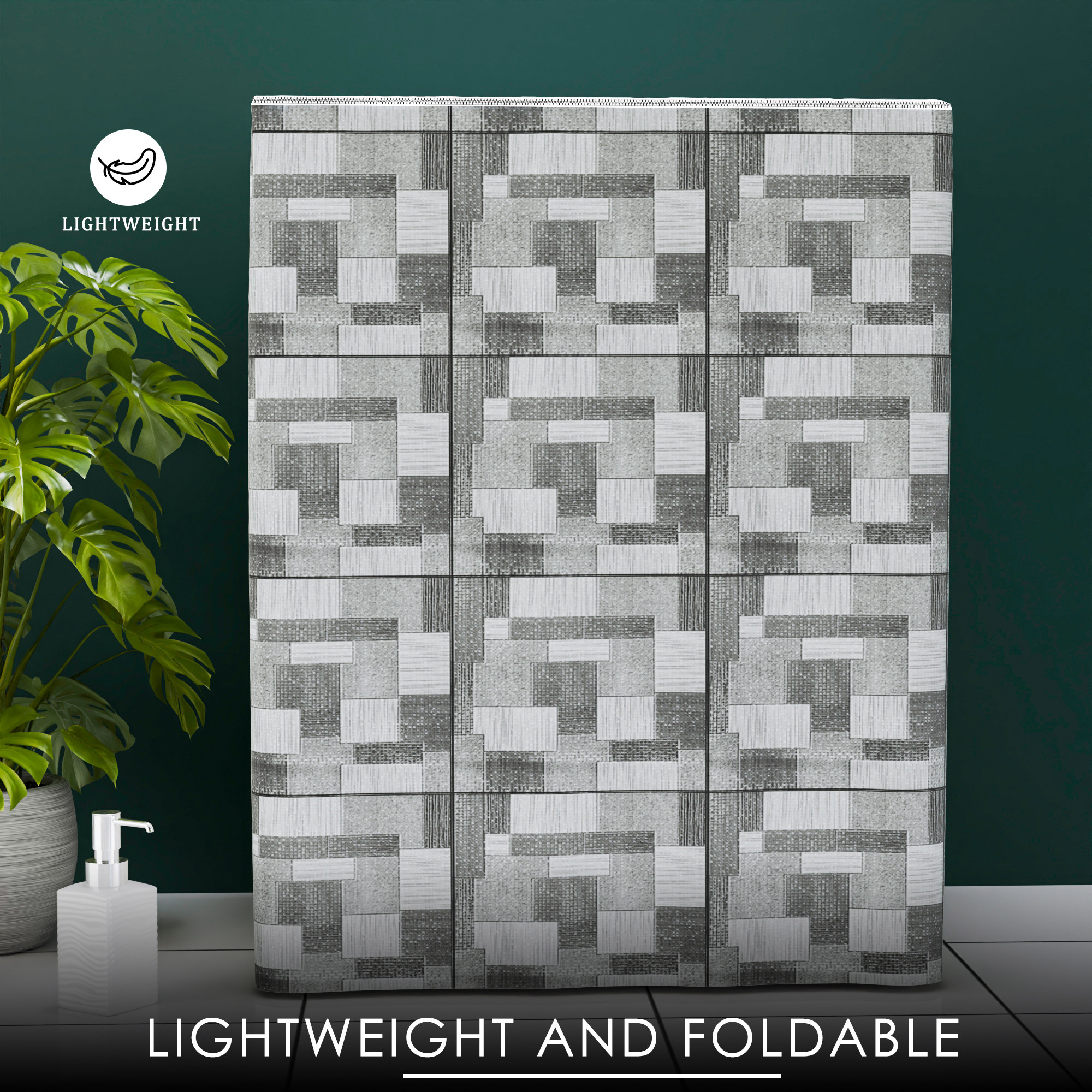 Kuber Industries Washing Machine Cover  Semi-Automatic Washer Covers  Ideal For 6 kg 65 kg 7 kg  75 kg  Waterproof  Dust-Proof Machine Cover  New Check  Grey