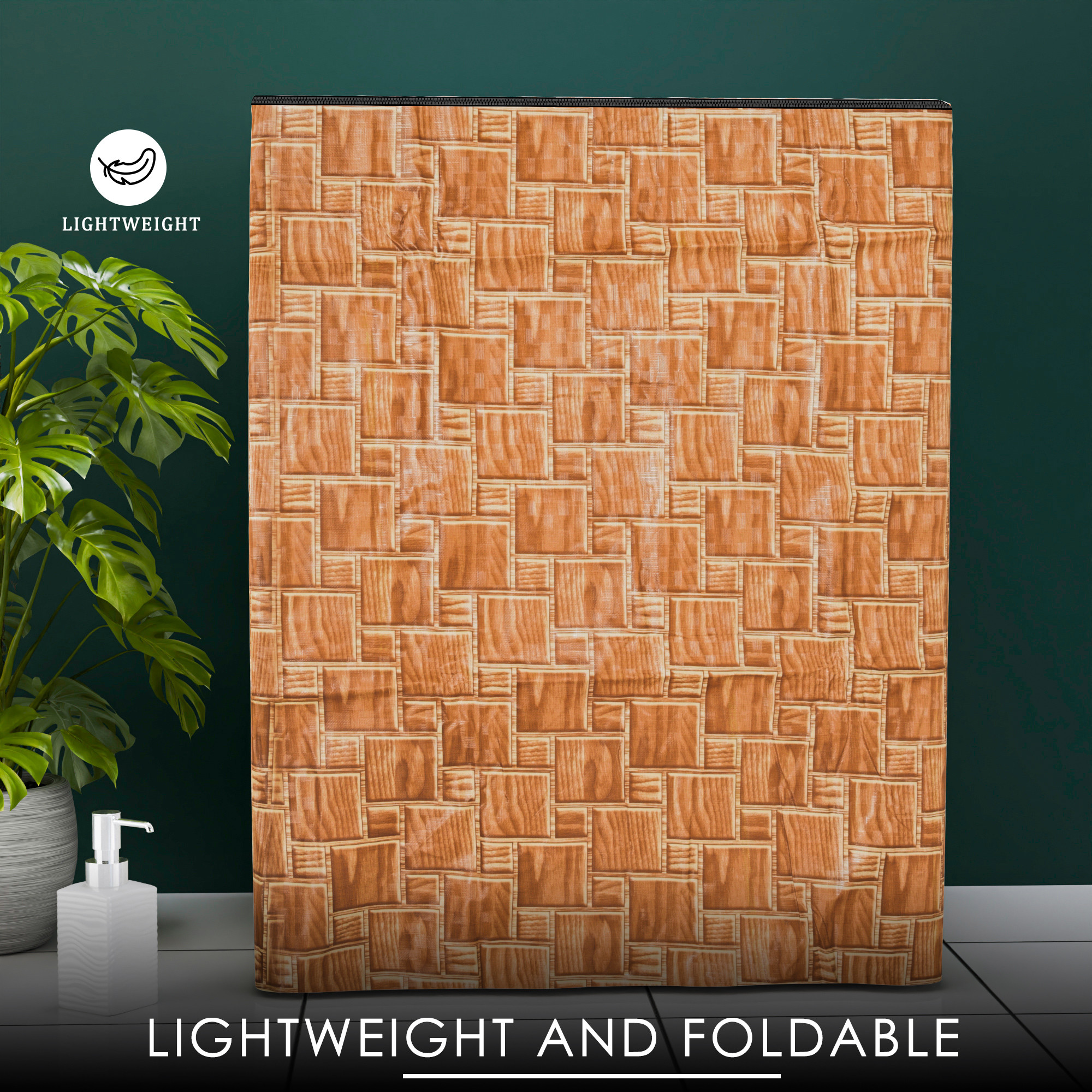 Kuber Industries Washing Machine Cover  Semi-Automatic Washer Covers  Ideal For 6 kg 65 kg 7 kg  75 kg  Waterproof  Dust-Proof Machine Cover  New Check  Golden