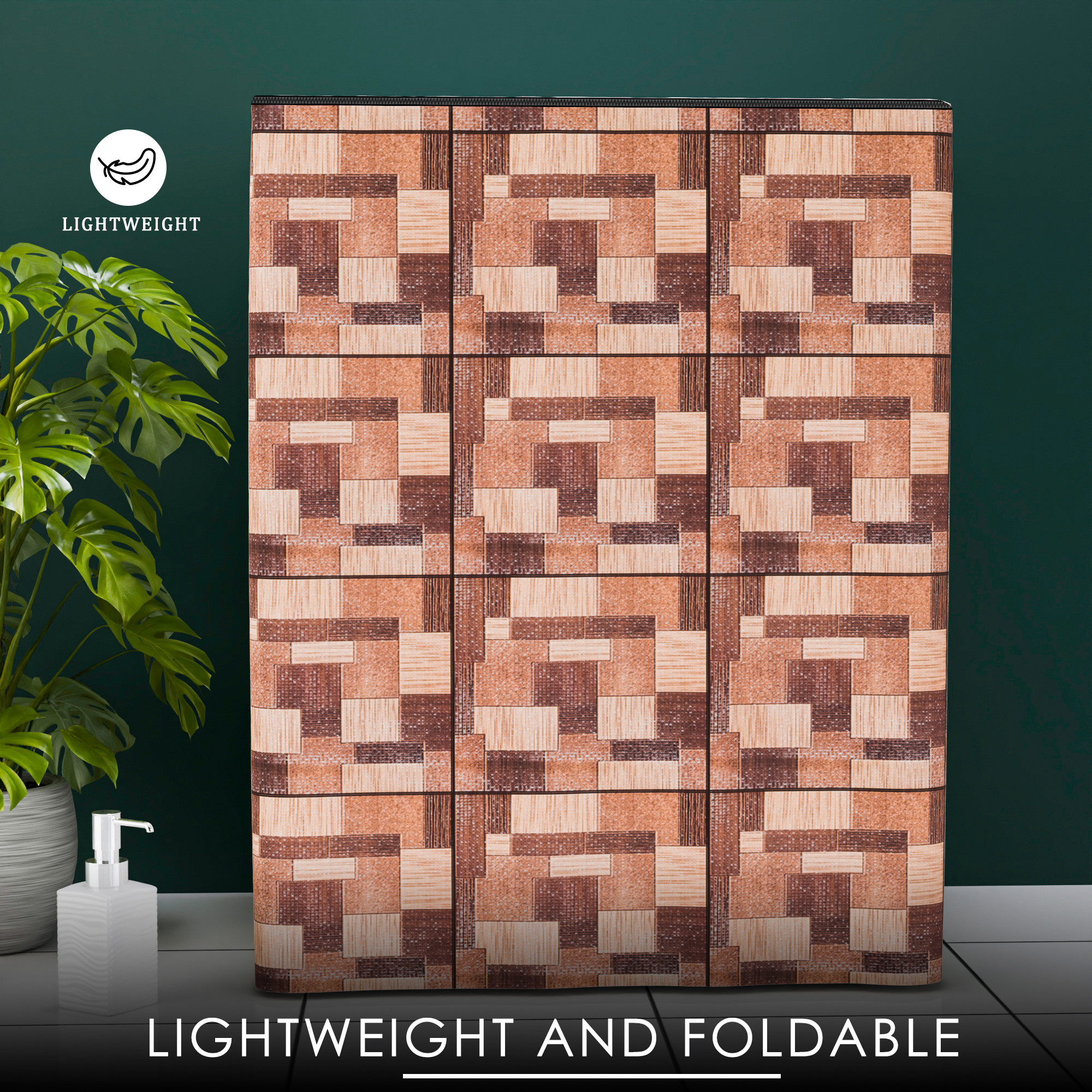 Kuber Industries Washing Machine Cover  Semi-Automatic Washer Covers  Ideal For 6 kg 65 kg 7 kg  75 kg  Waterproof  Dust-Proof Machine Cover  New Check  Brown