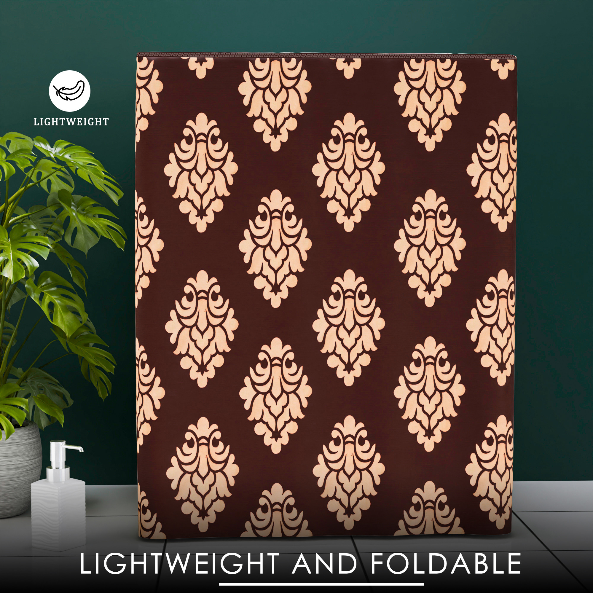 Kuber Industries Washing Machine Cover  Semi-Automatic Washer Covers  Ideal For 6 kg 65 kg 7 kg  75 kg  Waterproof  Dust-Proof Machine Cover  Kniting Square  Maroon