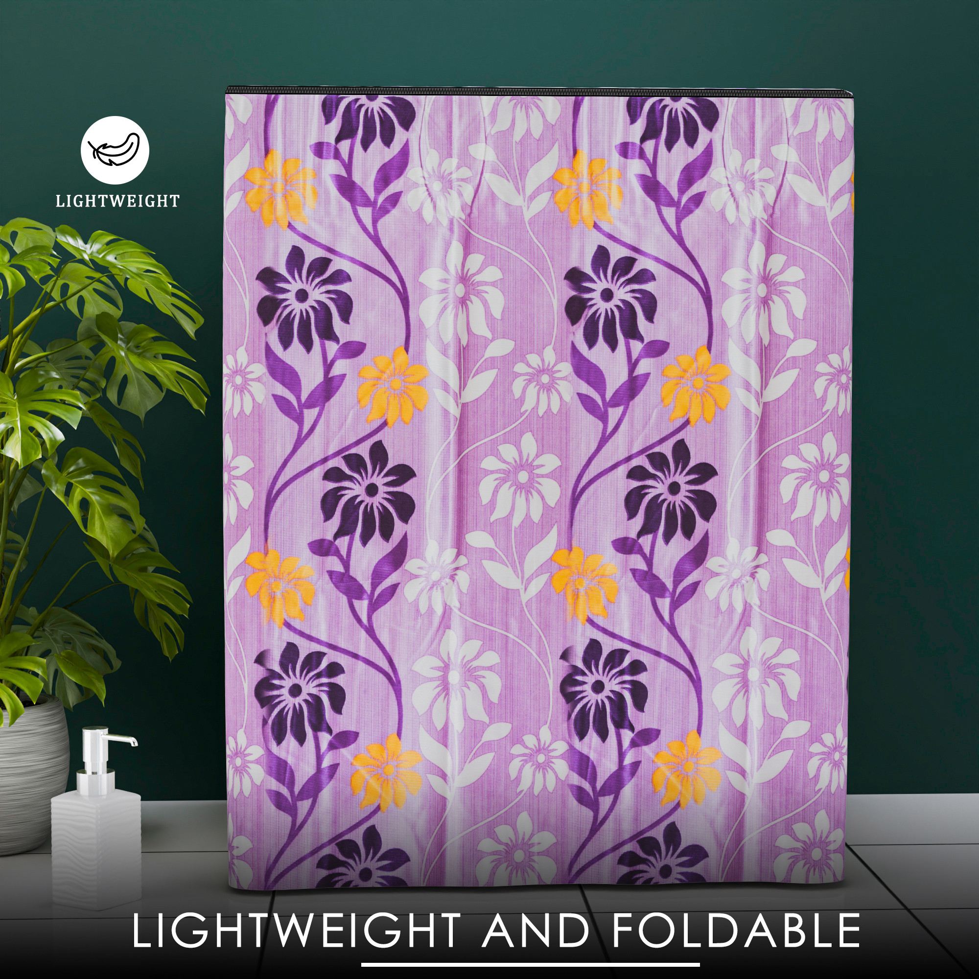 Kuber Industries Washing Machine Cover  Semi-Automatic Washer Covers  Ideal For 6 kg 65 kg 7 kg  75 kg  Waterproof  Dust-Proof Machine Cover  Kniting Square  Purple