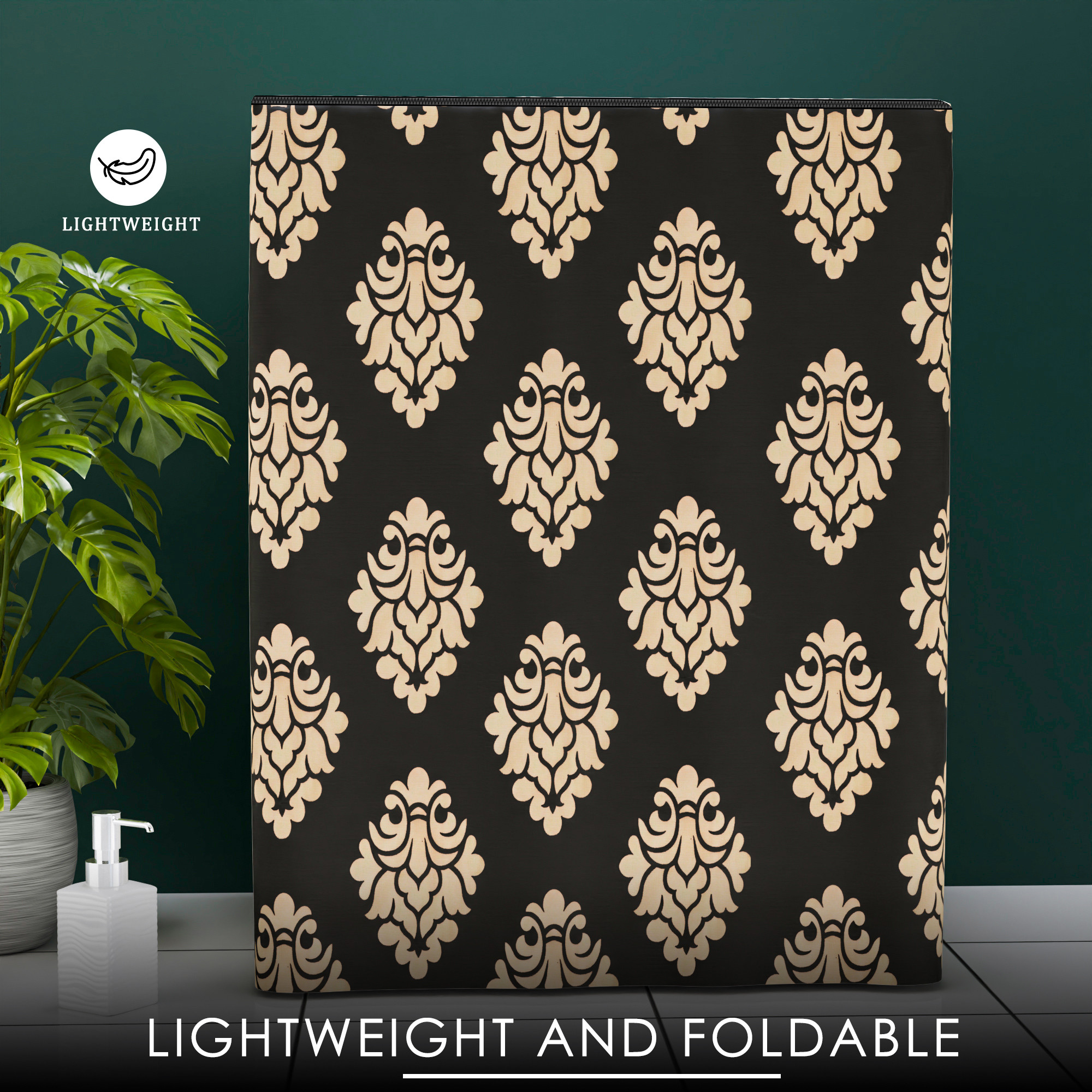 Kuber Industries Washing Machine Cover  Semi-Automatic Washer Covers  Ideal For 6 kg 65 kg 7 kg  75 kg  Waterproof  Dust-Proof Machine Cover  Kniting Square  Brown