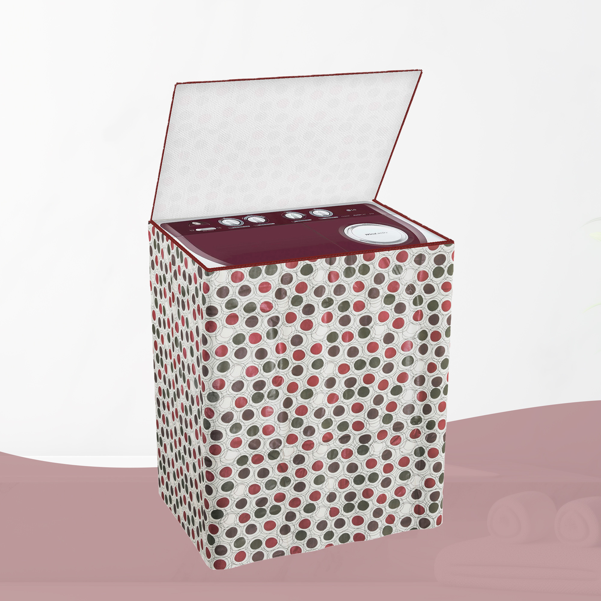 Kuber Industries Washing Machine Cover  Semi-Automatic Washer Covers  Ideal For 6 kg 65 kg 7 kg  75 kg  Waterproof  Dust-Proof Machine Cover  Dot Print  Multicolor