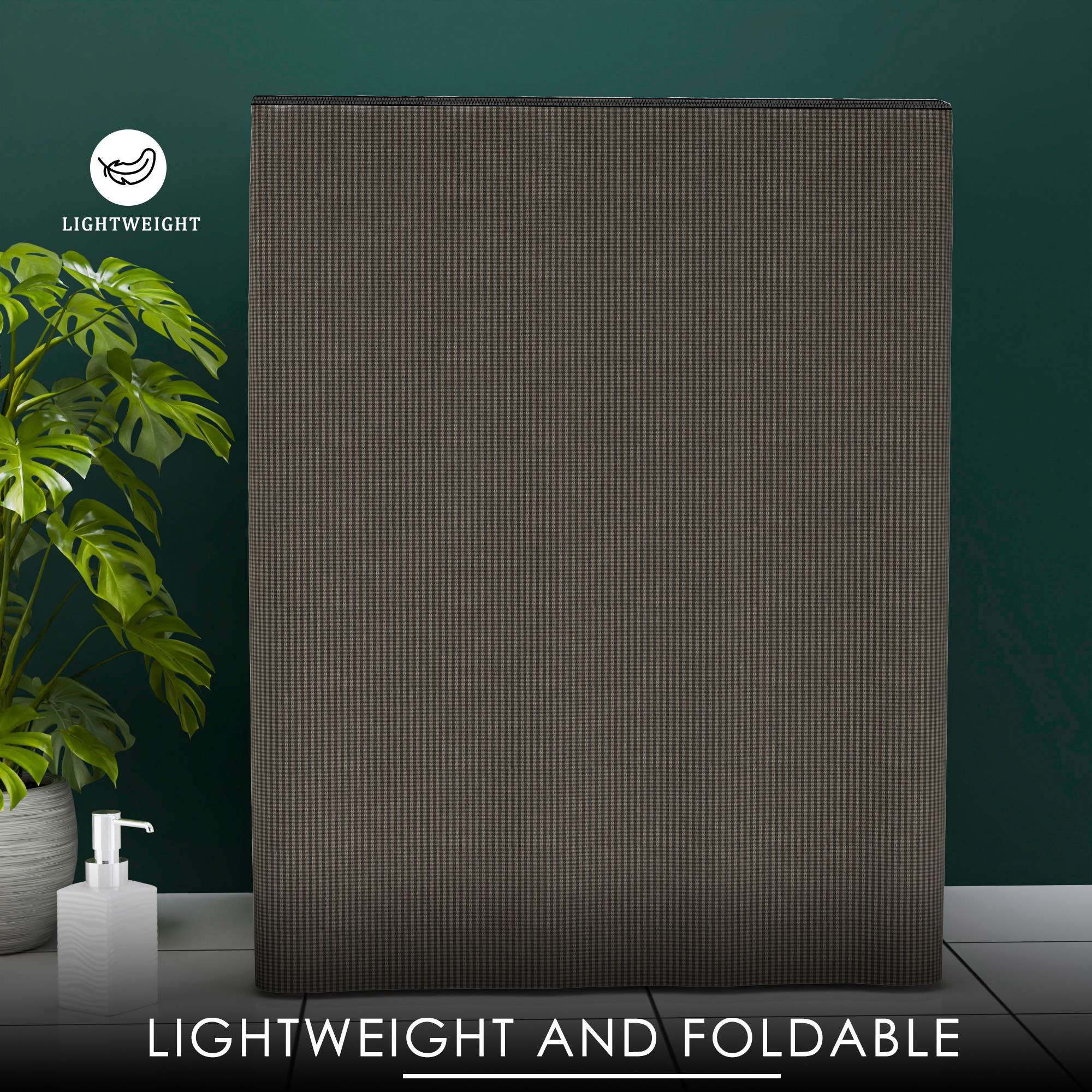 Kuber Industries Washing Machine Cover  Semi-Automatic Washer Covers  Ideal For 6 kg 65 kg 7 kg  75 kg  Waterproof  Dust-Proof Machine Cover  Mini Check  Brown