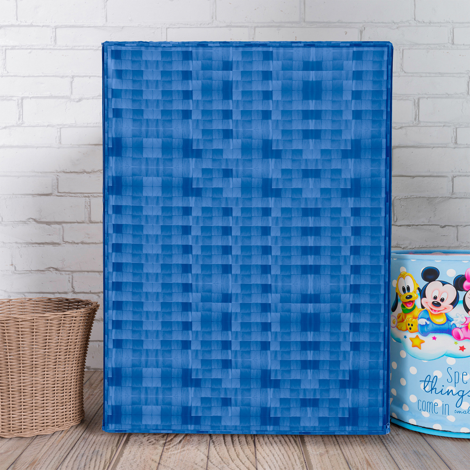 Kuber Industries Washing Machine Cover | Shelf Check Washing Machine Cover | Soft PVC | Front Load Washing Machine Cover | Blue