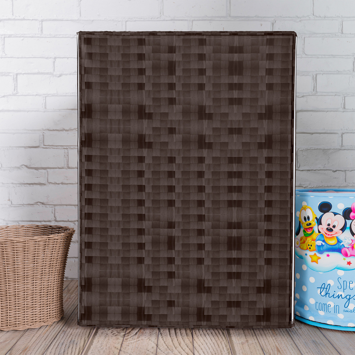 Kuber Industries Washing Machine Cover | Shelf Check Washing Machine Cover | Soft PVC | Front Load Washing Machine Cover | Brown
