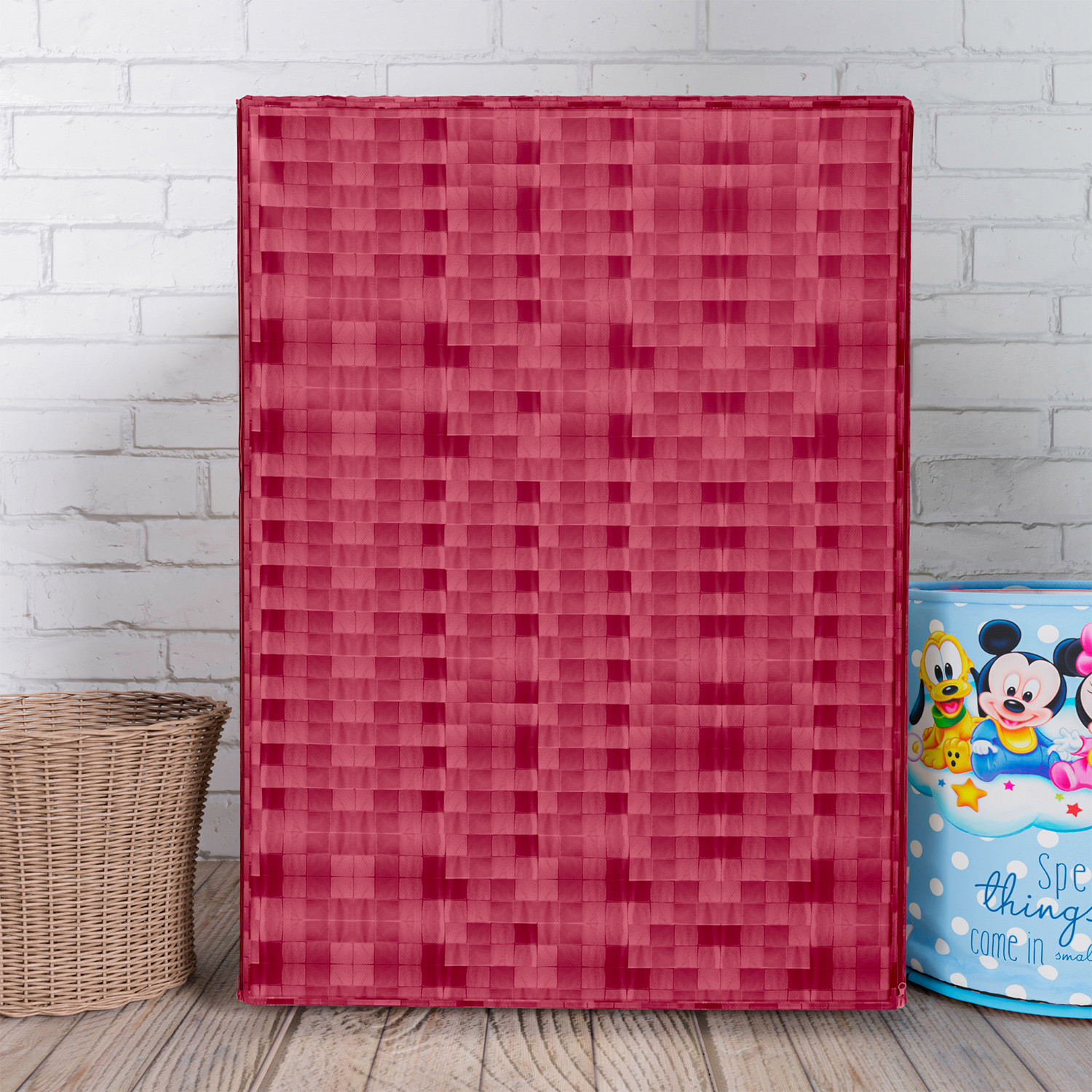 Kuber Industries Washing Machine Cover | Shelf Check Washing Machine Cover | Soft PVC | Front Load Washing Machine Cover | Maroon