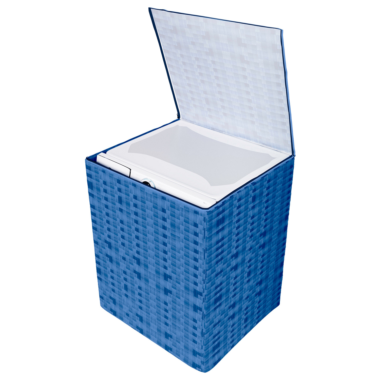 Kuber Industries Washing Machine Cover | Shelf Check Washing Machine Cover | Soft PVC | Top Load Fully-Automatic Washing Machine Cover | Blue