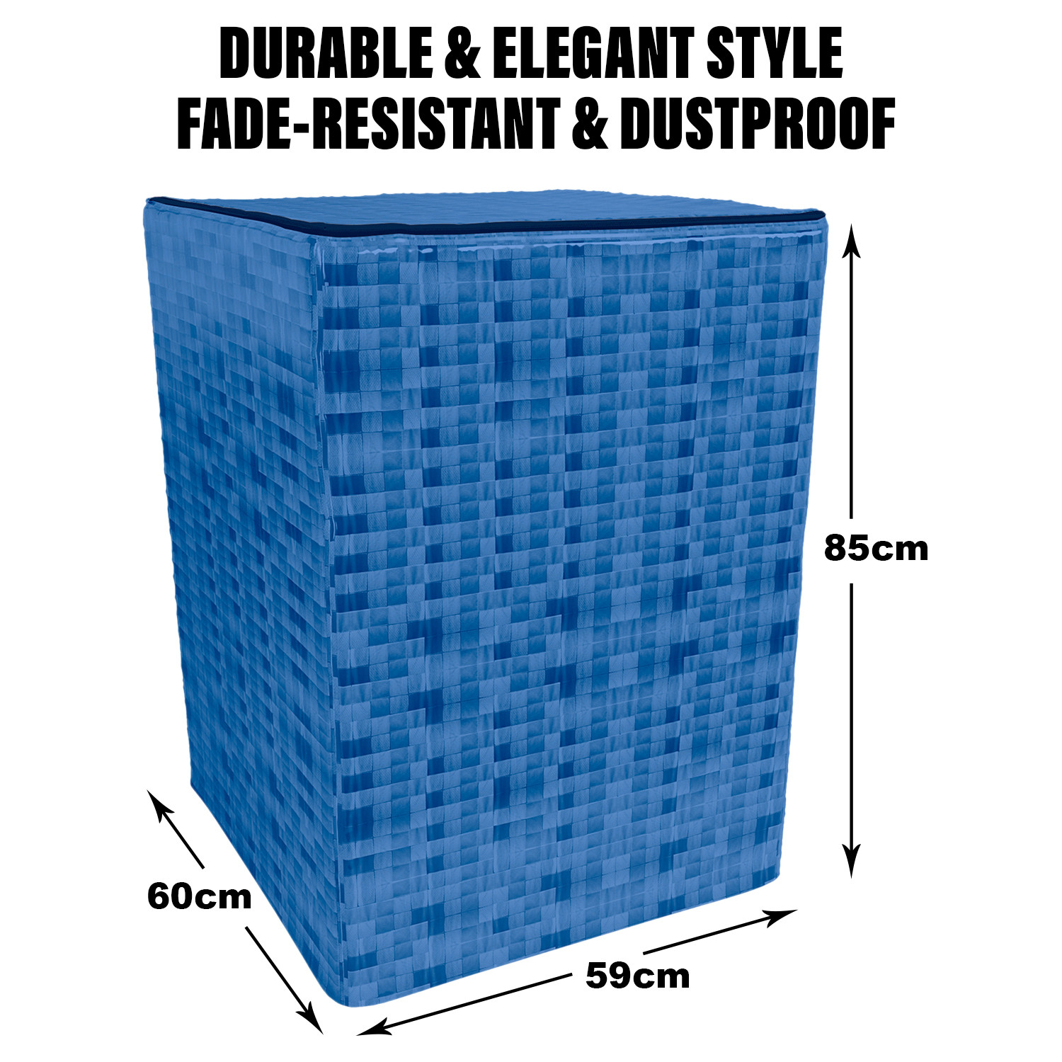 Kuber Industries Washing Machine Cover | Shelf Check Washing Machine Cover | Soft PVC | Top Load Fully-Automatic Washing Machine Cover | Blue