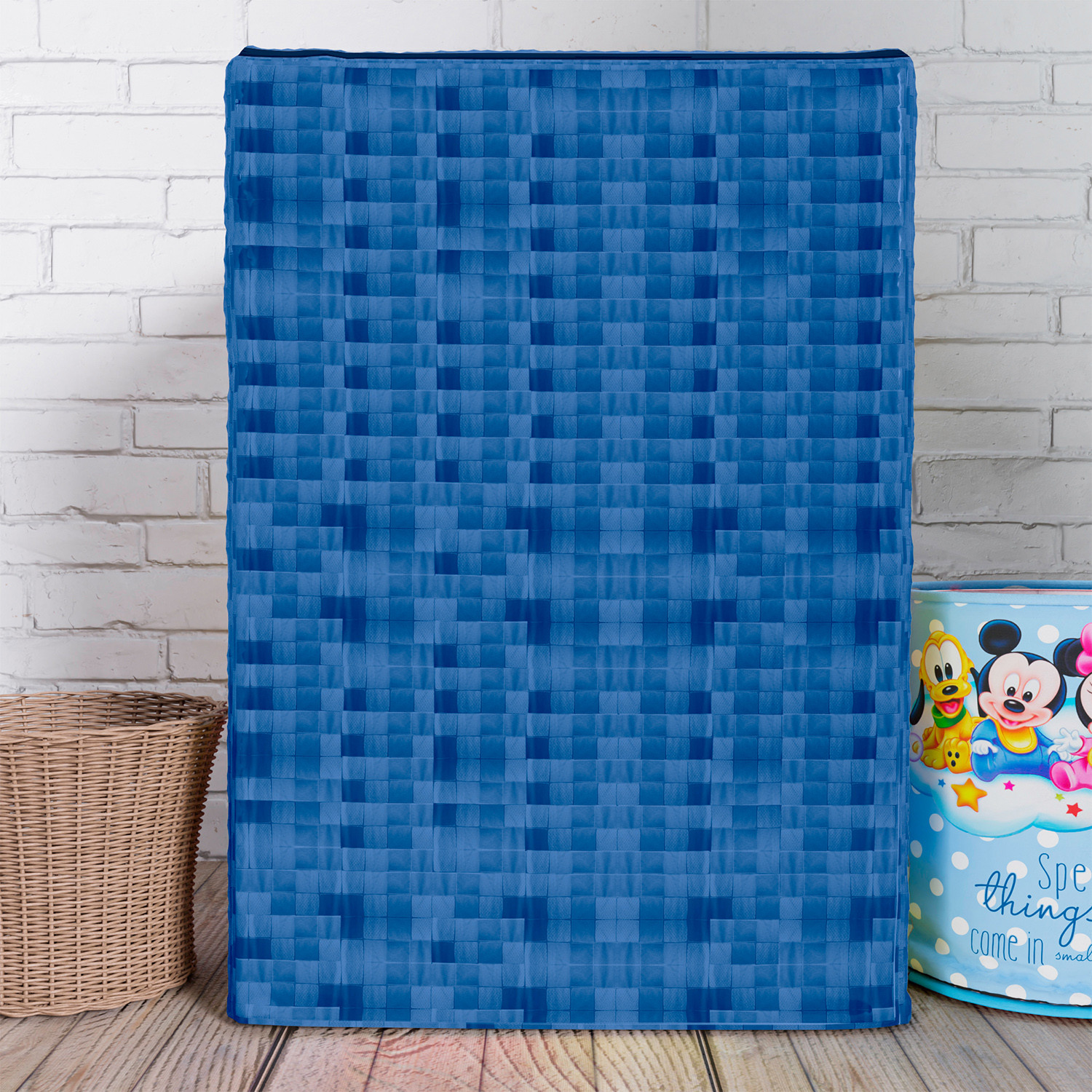 Kuber Industries Washing Machine Cover | Shelf Check Washing Machine Cover | Soft PVC | Top Load Fully-Automatic Washing Machine Cover | Blue
