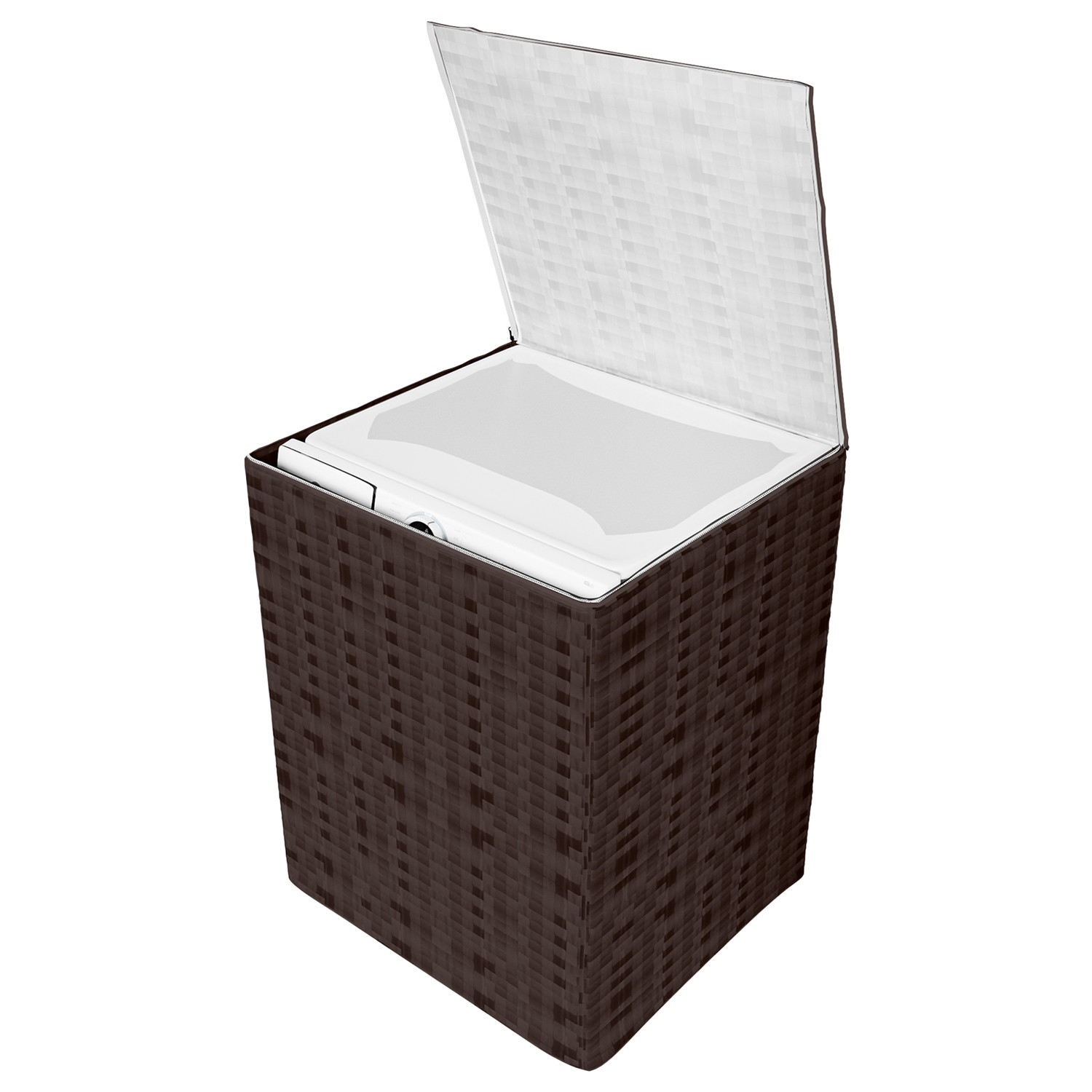 Kuber Industries Washing Machine Cover | Shelf Check Washing Machine Cover | Soft PVC | Top Load Fully-Automatic Washing Machine Cover | Brown