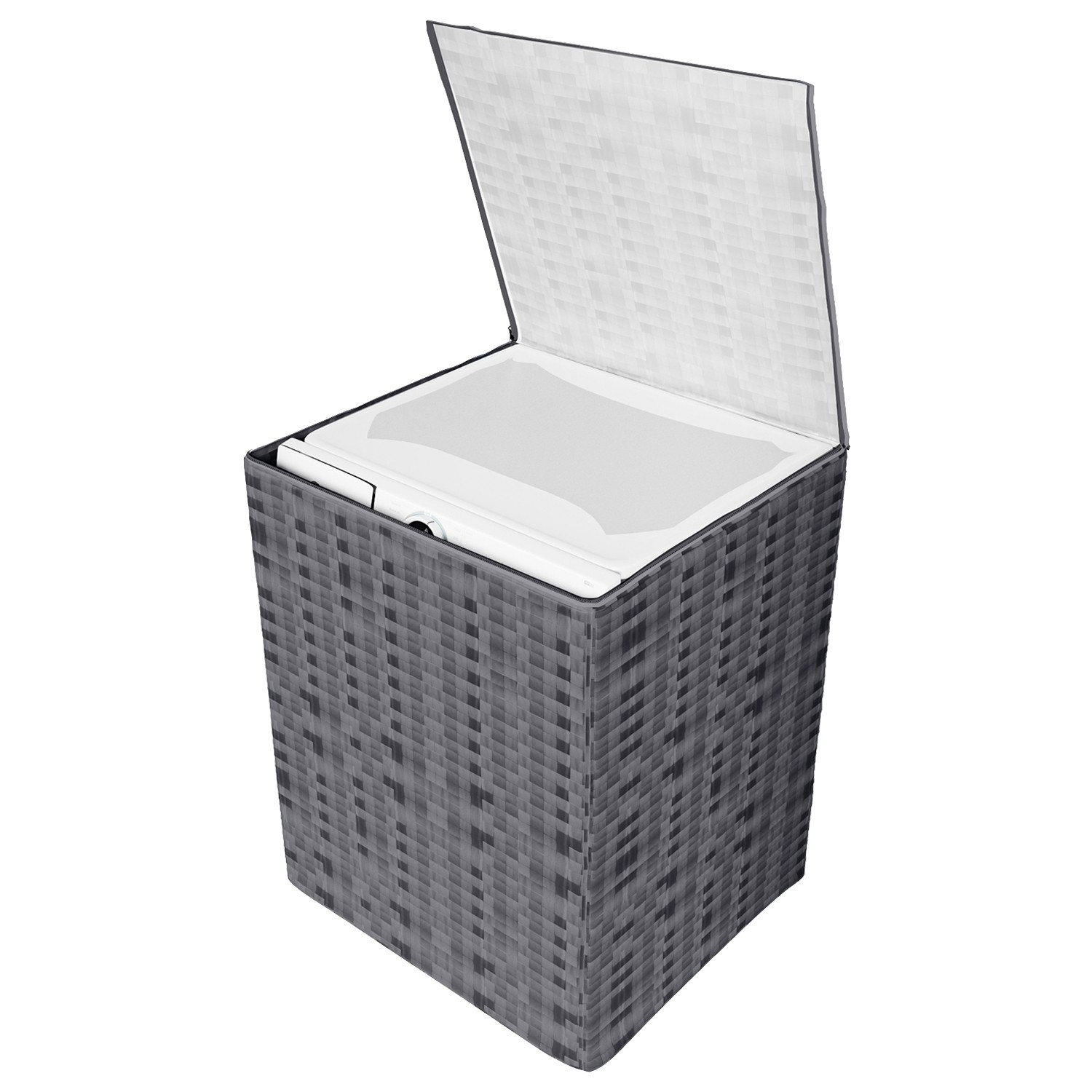 Kuber Industries Washing Machine Cover | Shelf Check Washing Machine Cover | Soft PVC | Top Load Fully-Automatic Washing Machine Cover | Gray