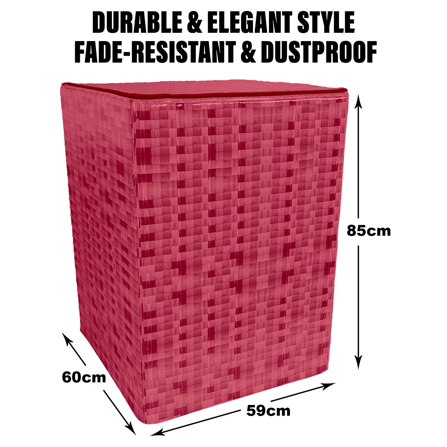 Kuber Industries Washing Machine Cover | Shelf Check Washing Machine Cover | Soft PVC | Top Load Fully-Automatic Washing Machine Cover | Maroon