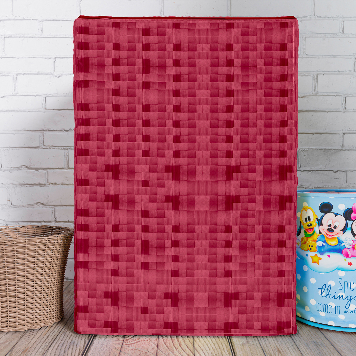 Kuber Industries Washing Machine Cover | Shelf Check Washing Machine Cover | Soft PVC | Top Load Fully-Automatic Washing Machine Cover | Maroon